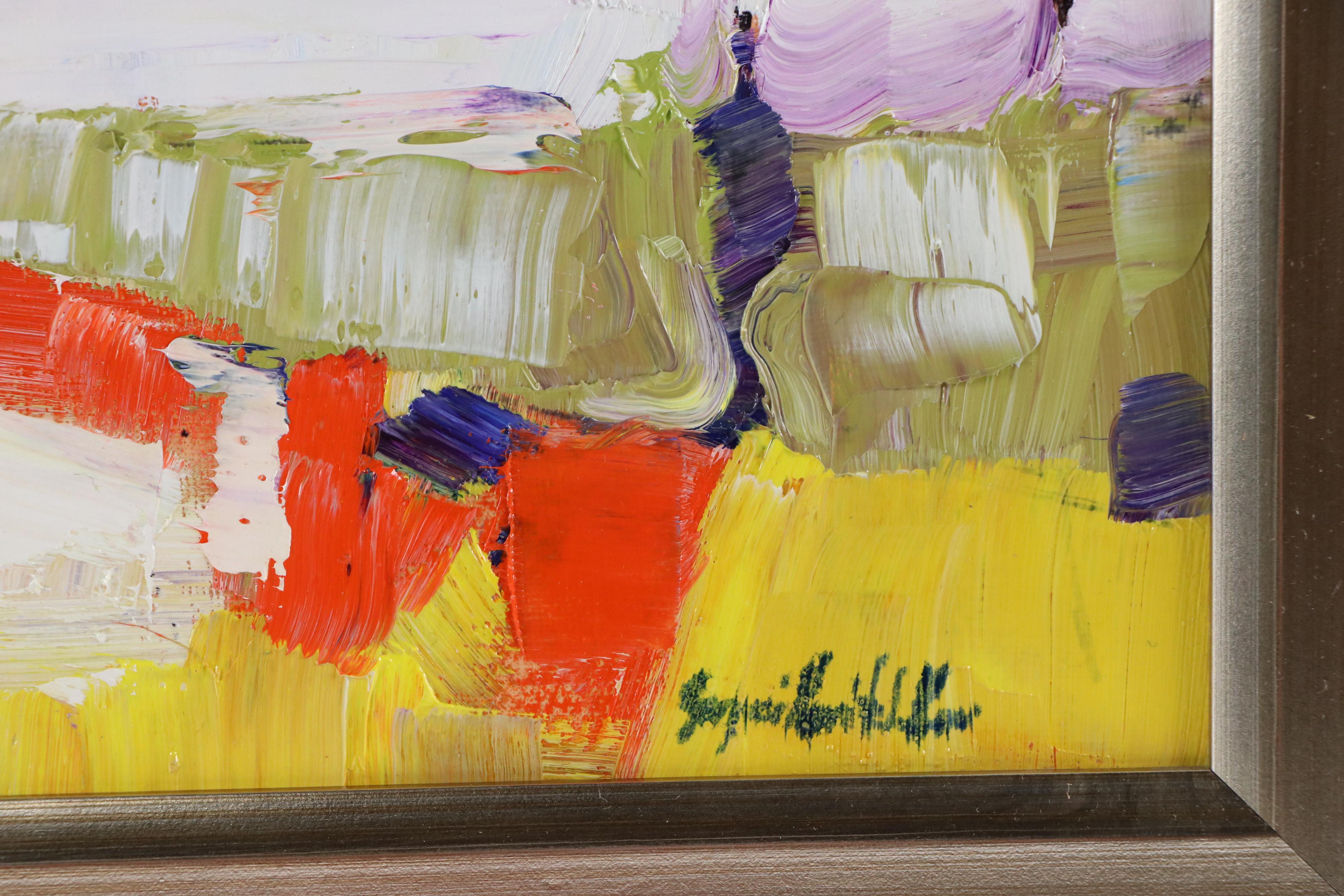 Serguei Novitchkov Stylized Landscape Oil Painting "Shimmer of Heat," 2025