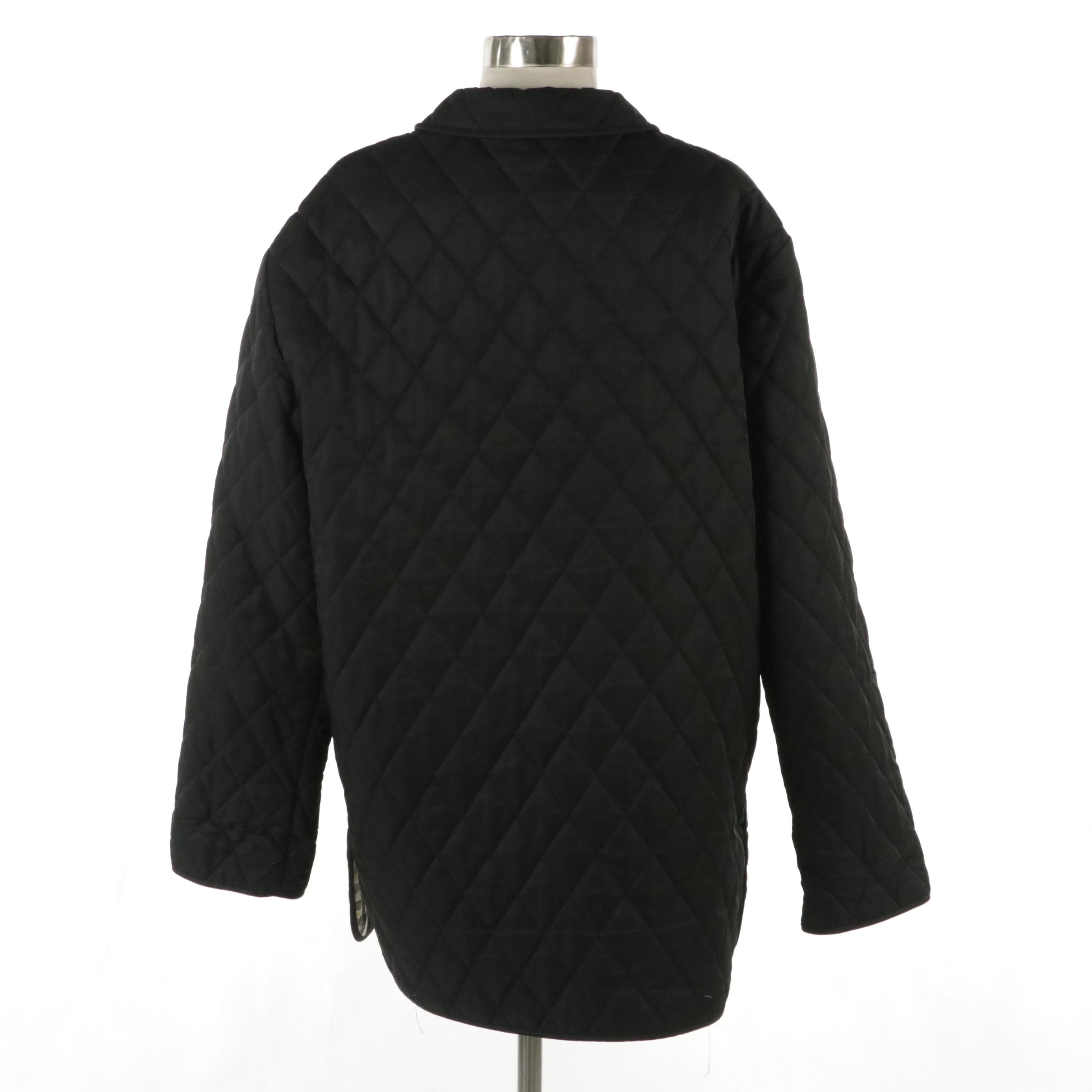 Burberry London Quilted Barn Jacket with Check Lining