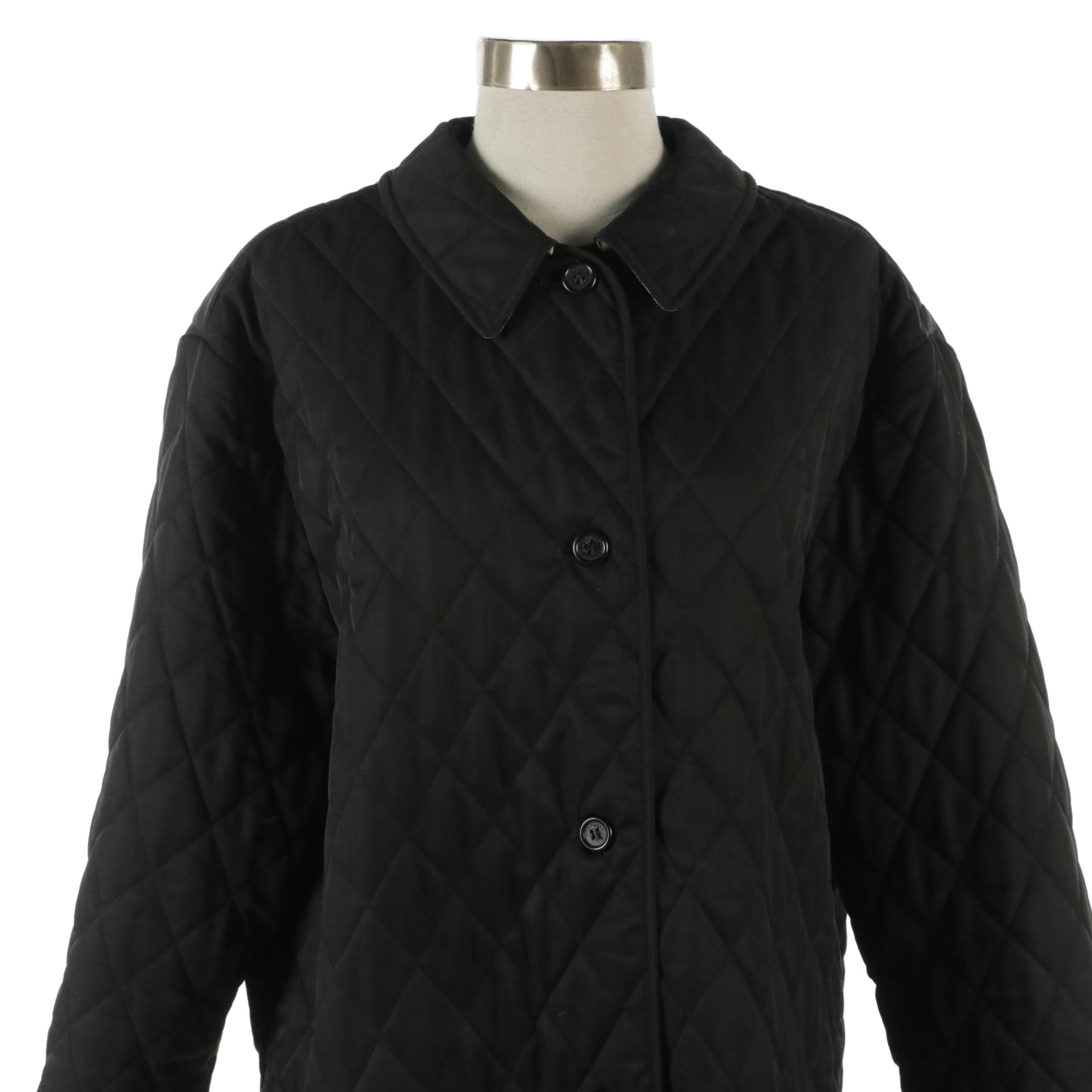 Burberry London Quilted Barn Jacket with Check Lining