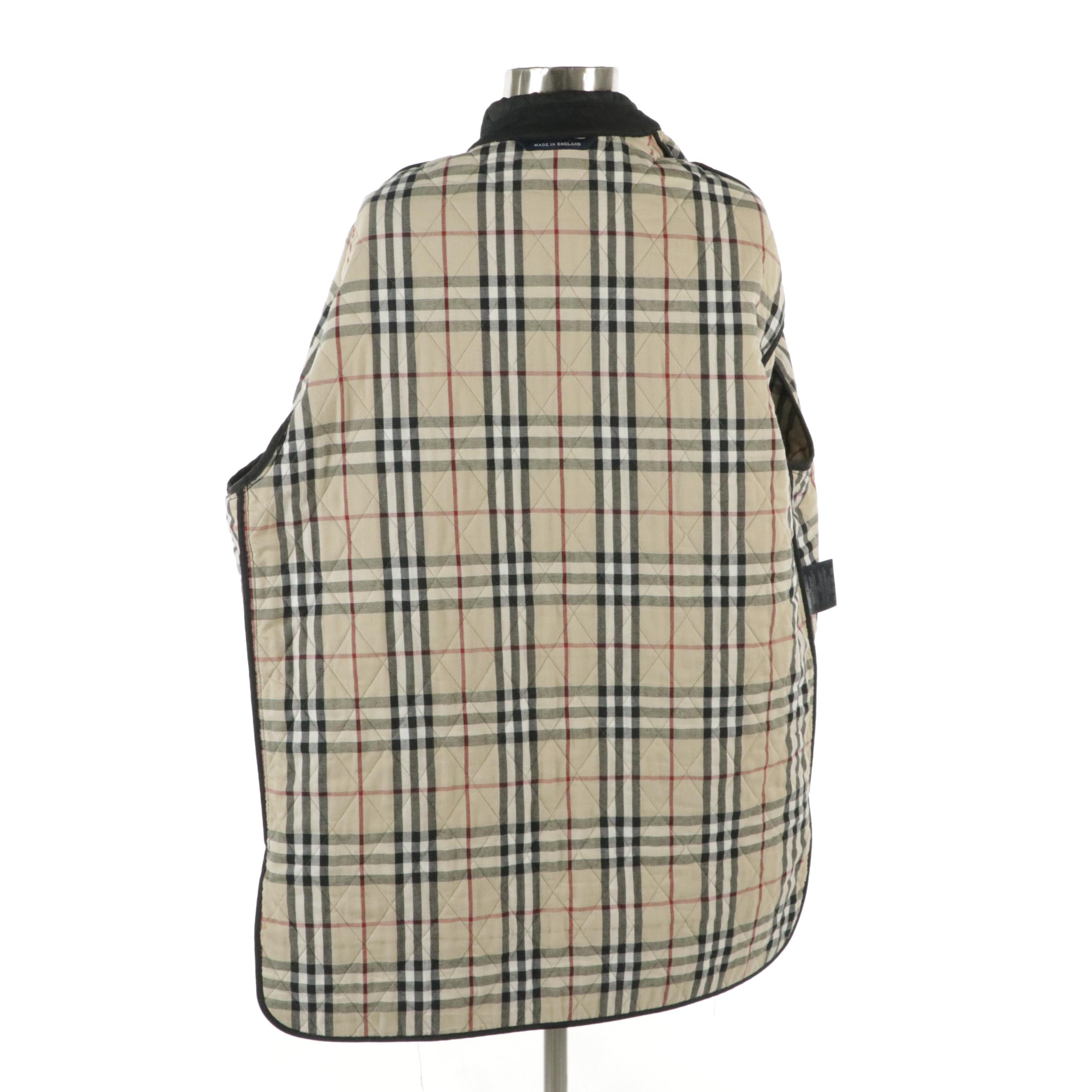 Burberry London Quilted Barn Jacket with Check Lining