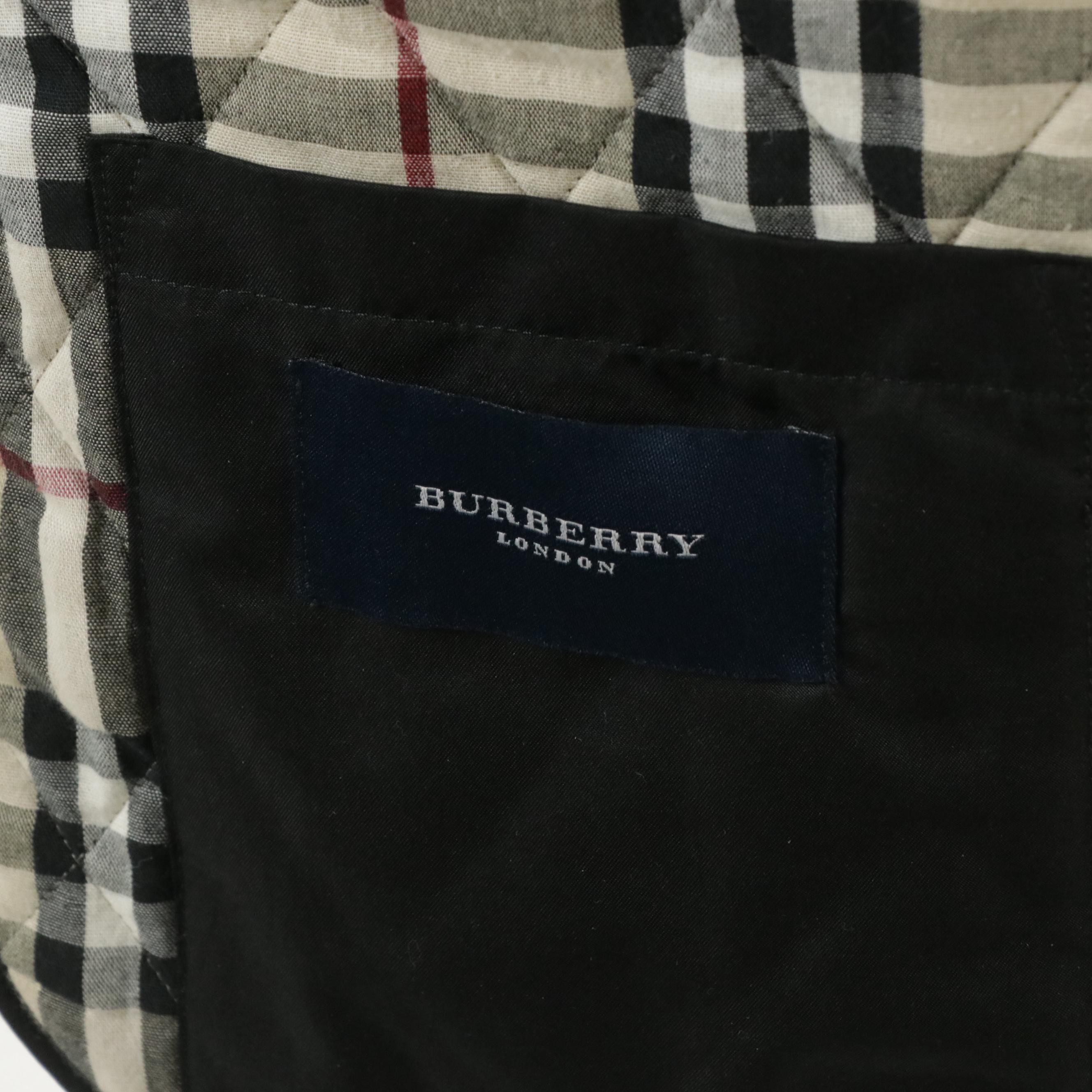 Burberry London Quilted Barn Jacket with Check Lining