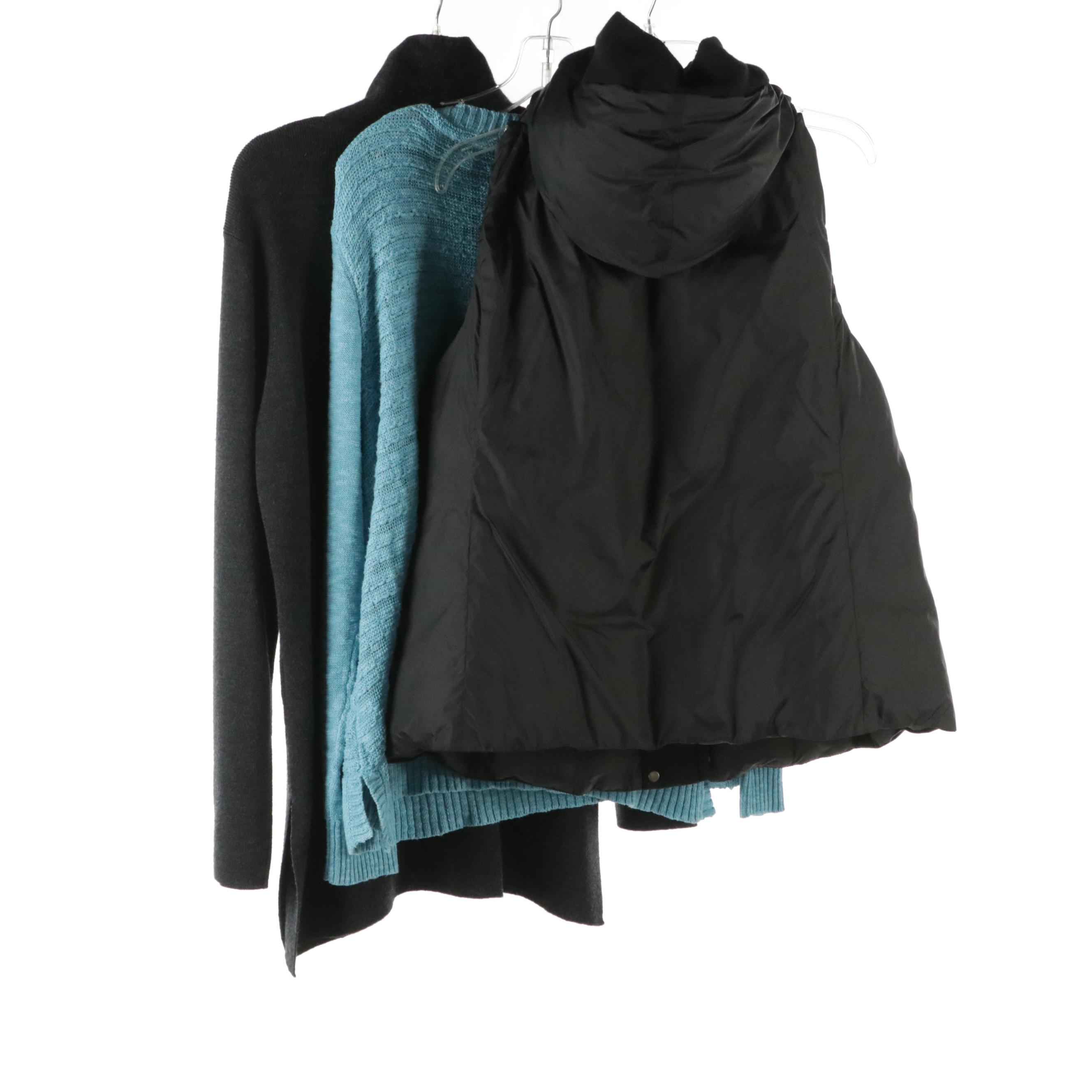 Eileen Fisher Sweaters and Down Quilted Nylon Hooded Vest