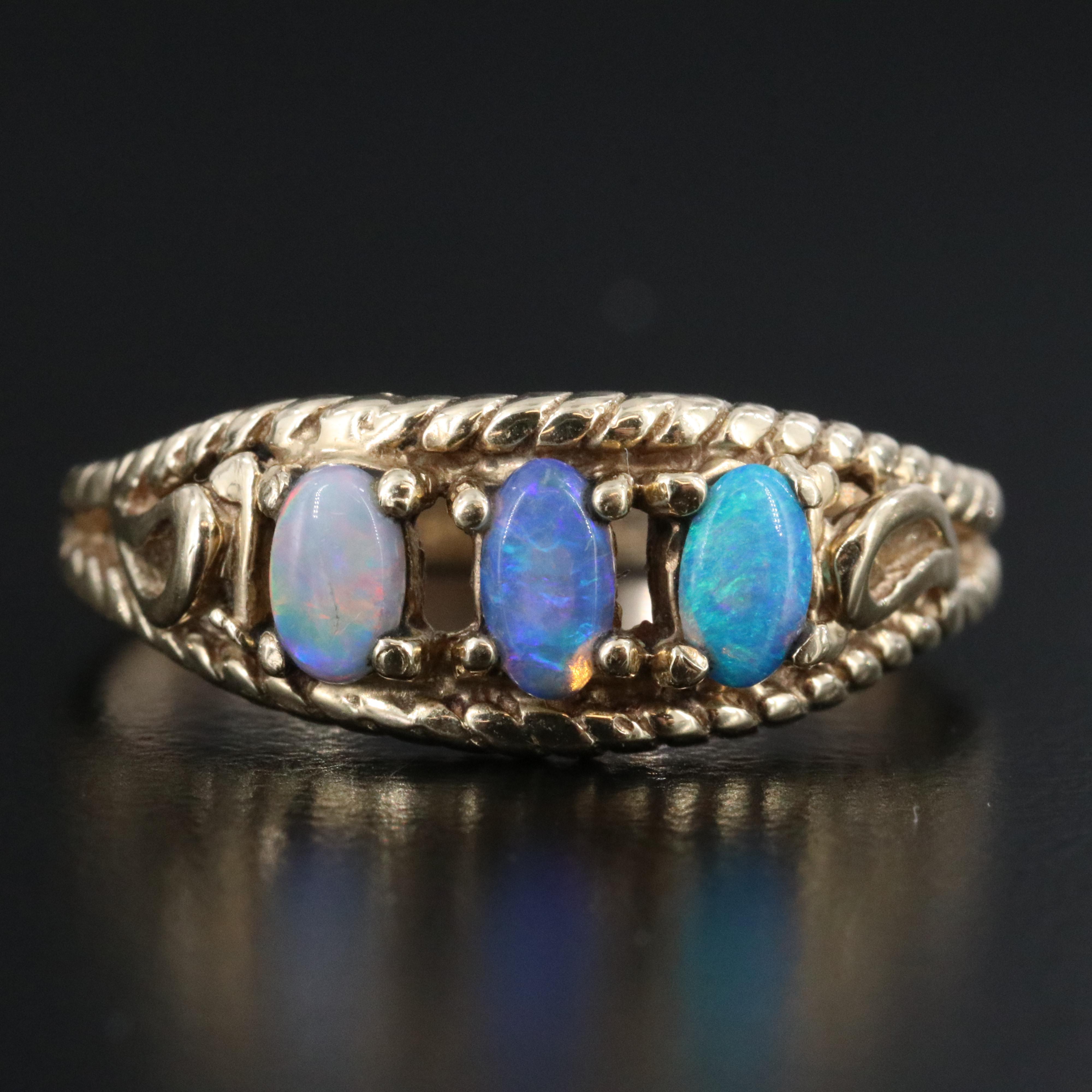 14K Opal Paisley Ring