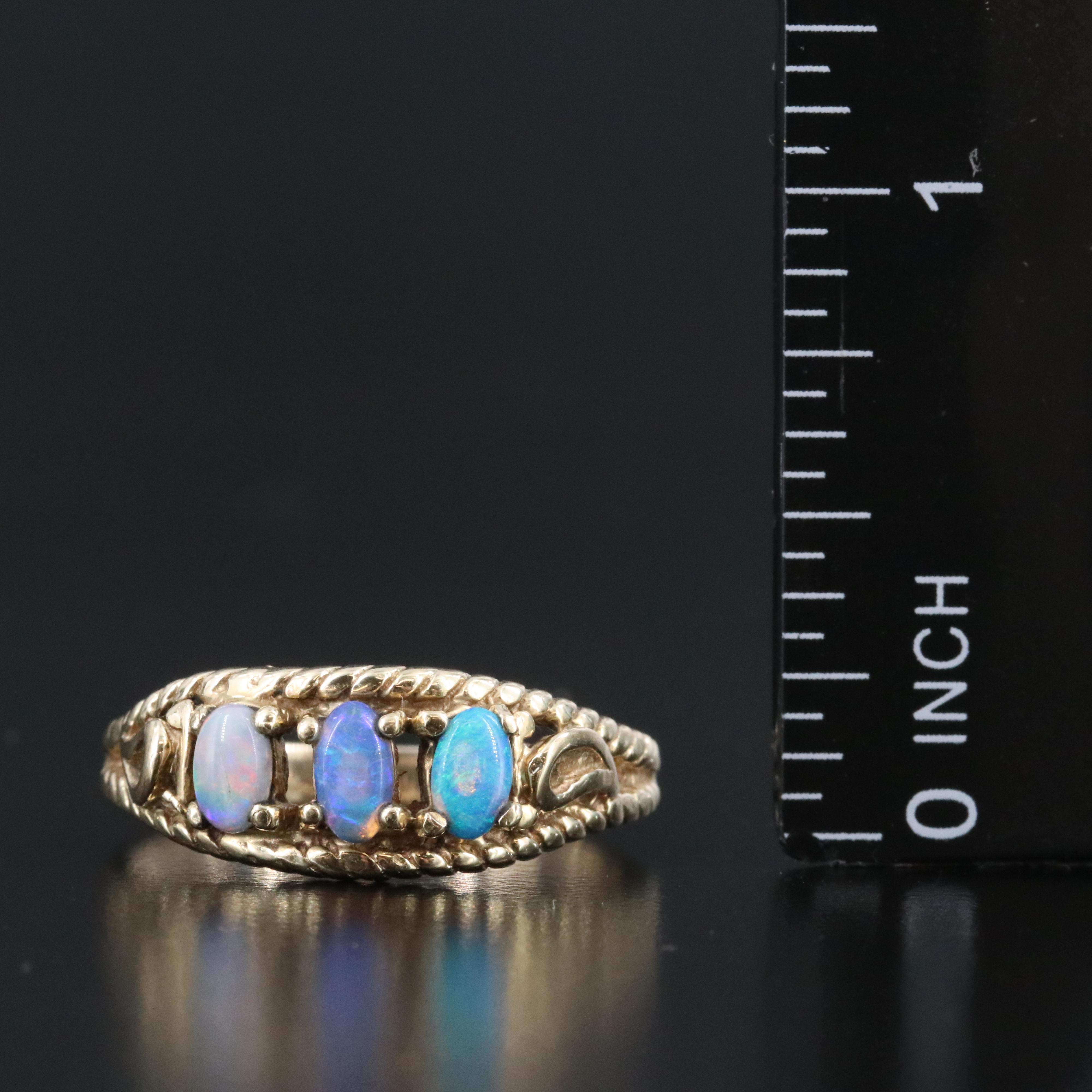 14K Opal Paisley Ring