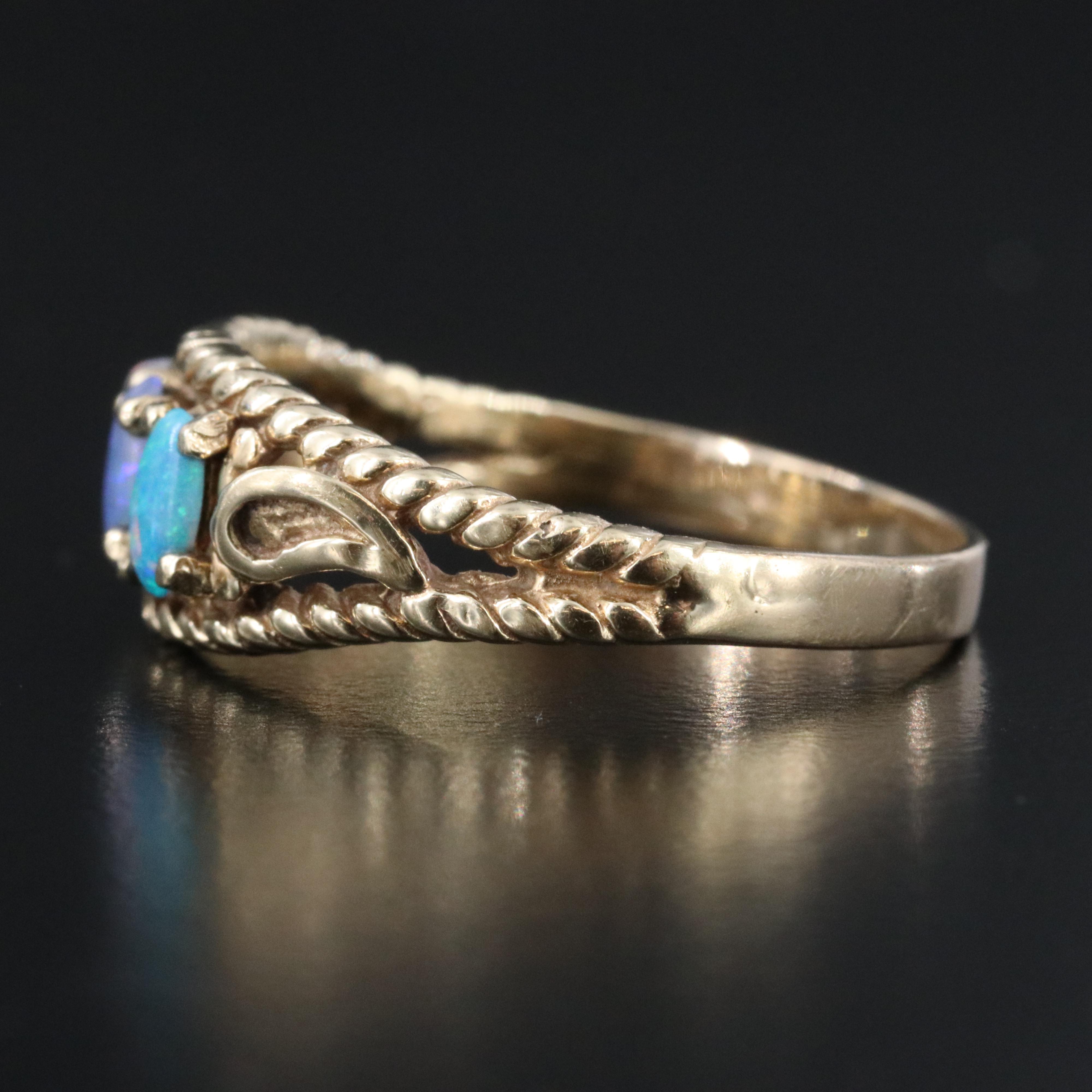 14K Opal Paisley Ring