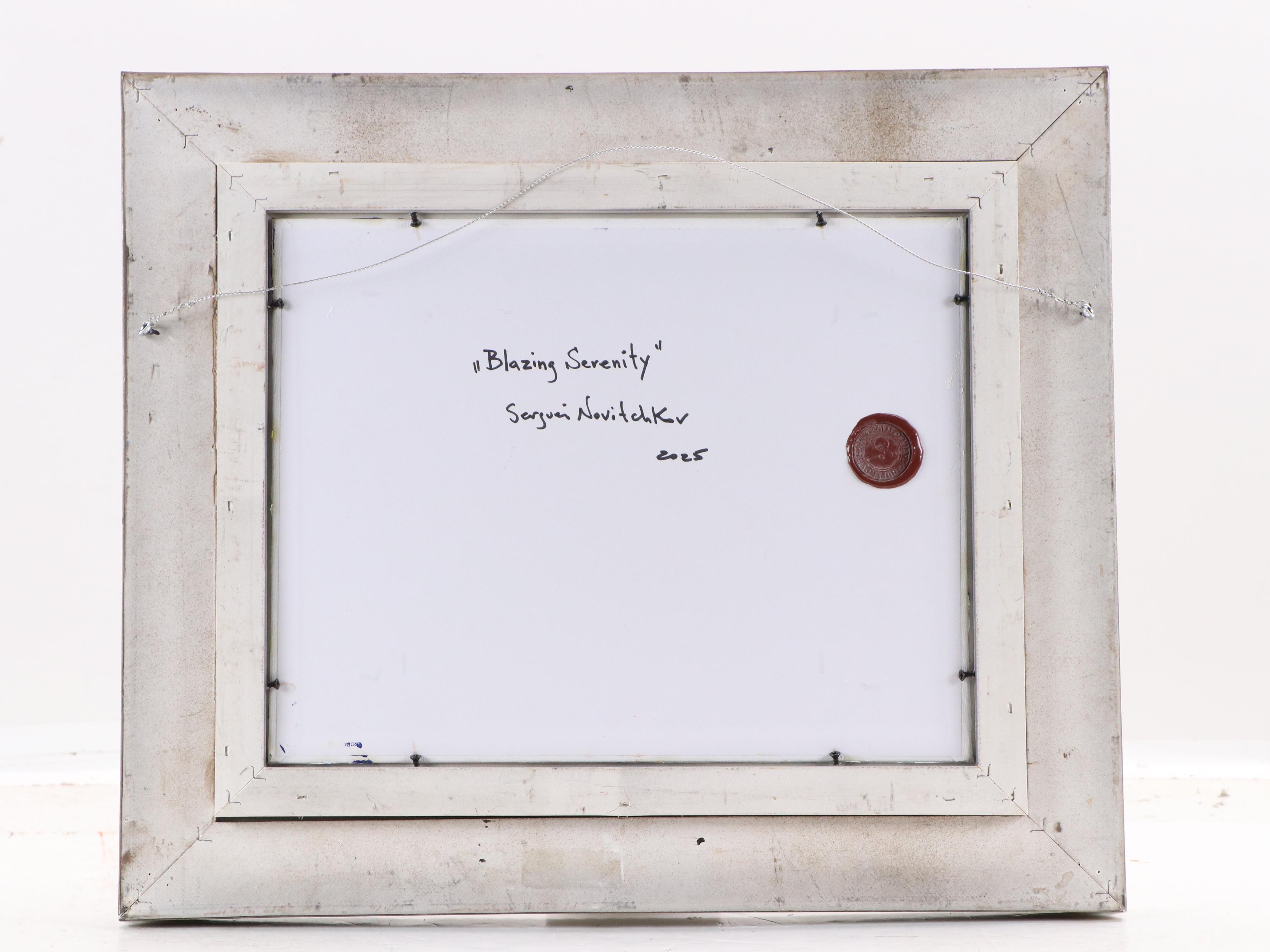 Serguei Novitchkov Stylized Landscape Oil Painting "Blazing Serenity," 2025