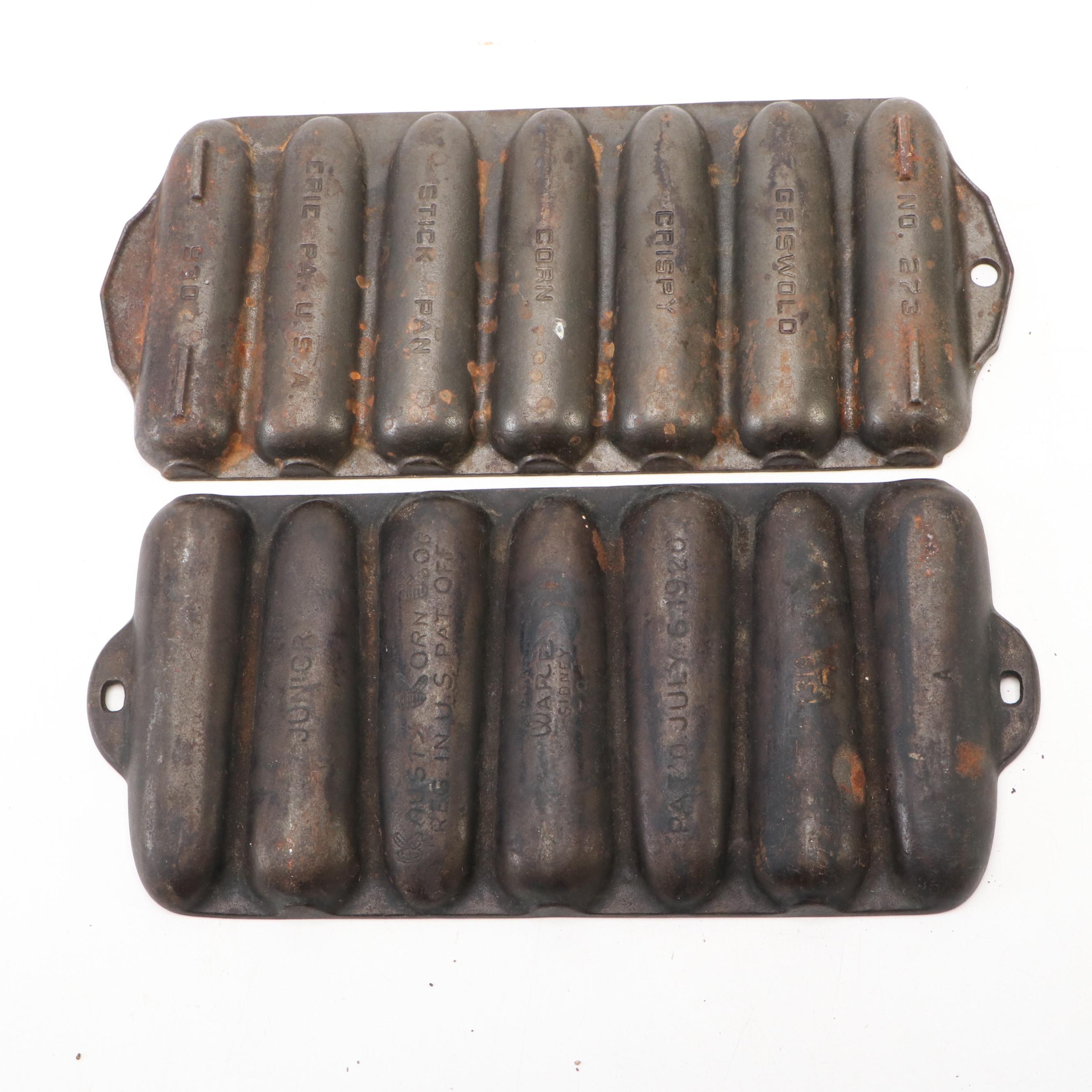 Griswold No. 273 and Wagner Junior Cast Iron Corn Stick Pans
