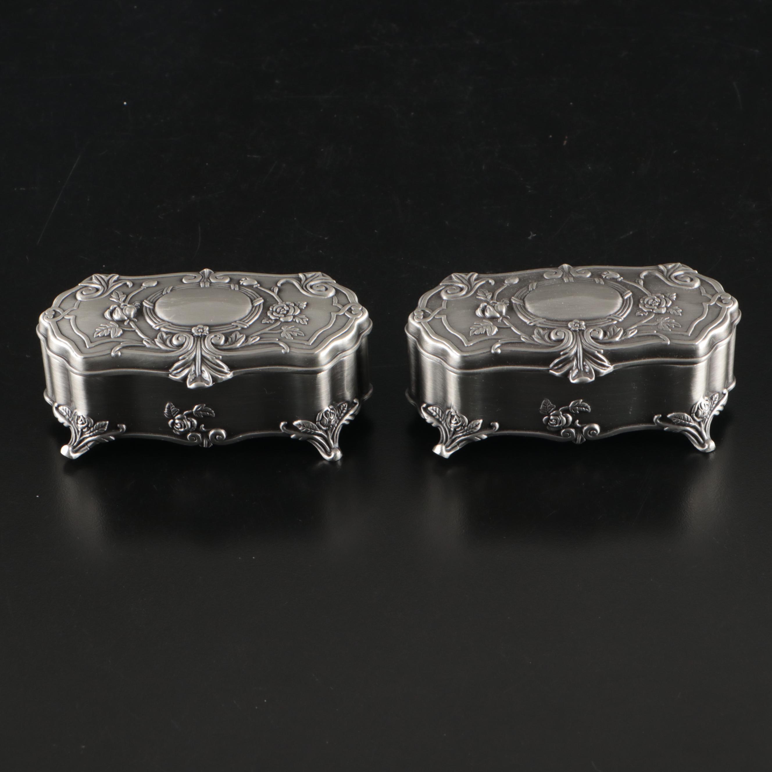 Assortment of Metal Jewelry Display Boxes and Coin Banks