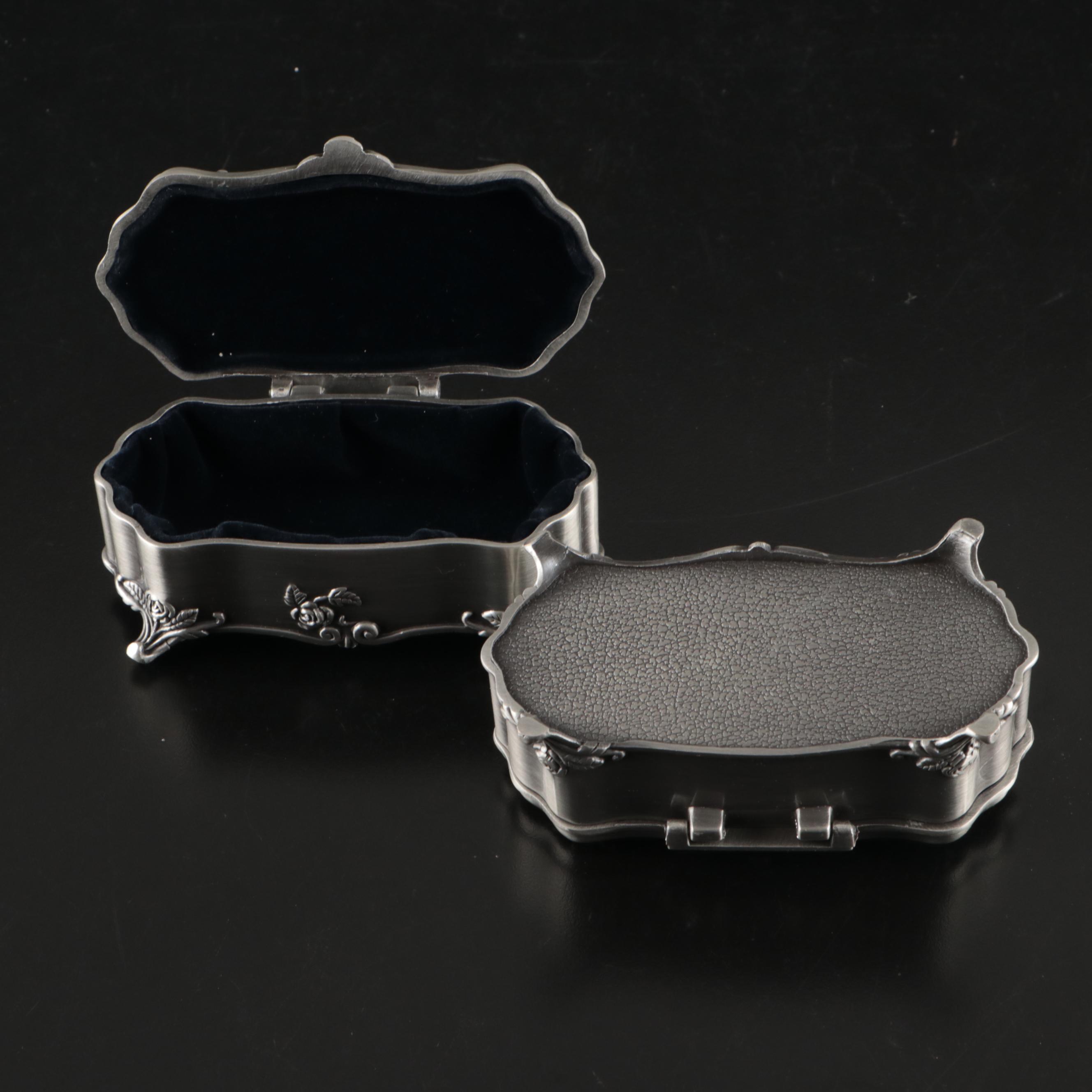 Assortment of Metal Jewelry Display Boxes and Coin Banks