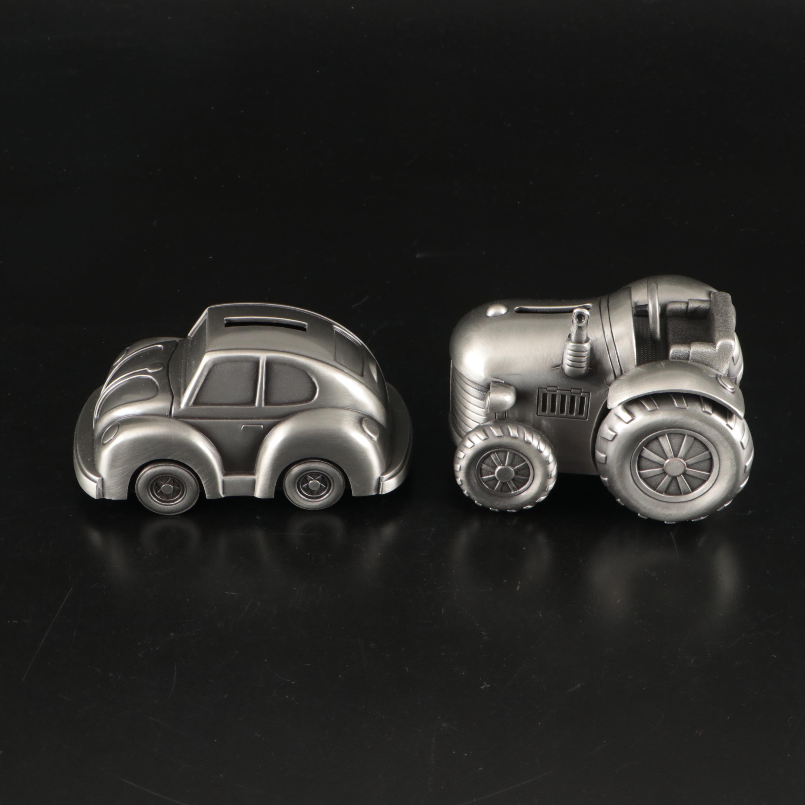 Assortment of Metal Jewelry Display Boxes and Coin Banks