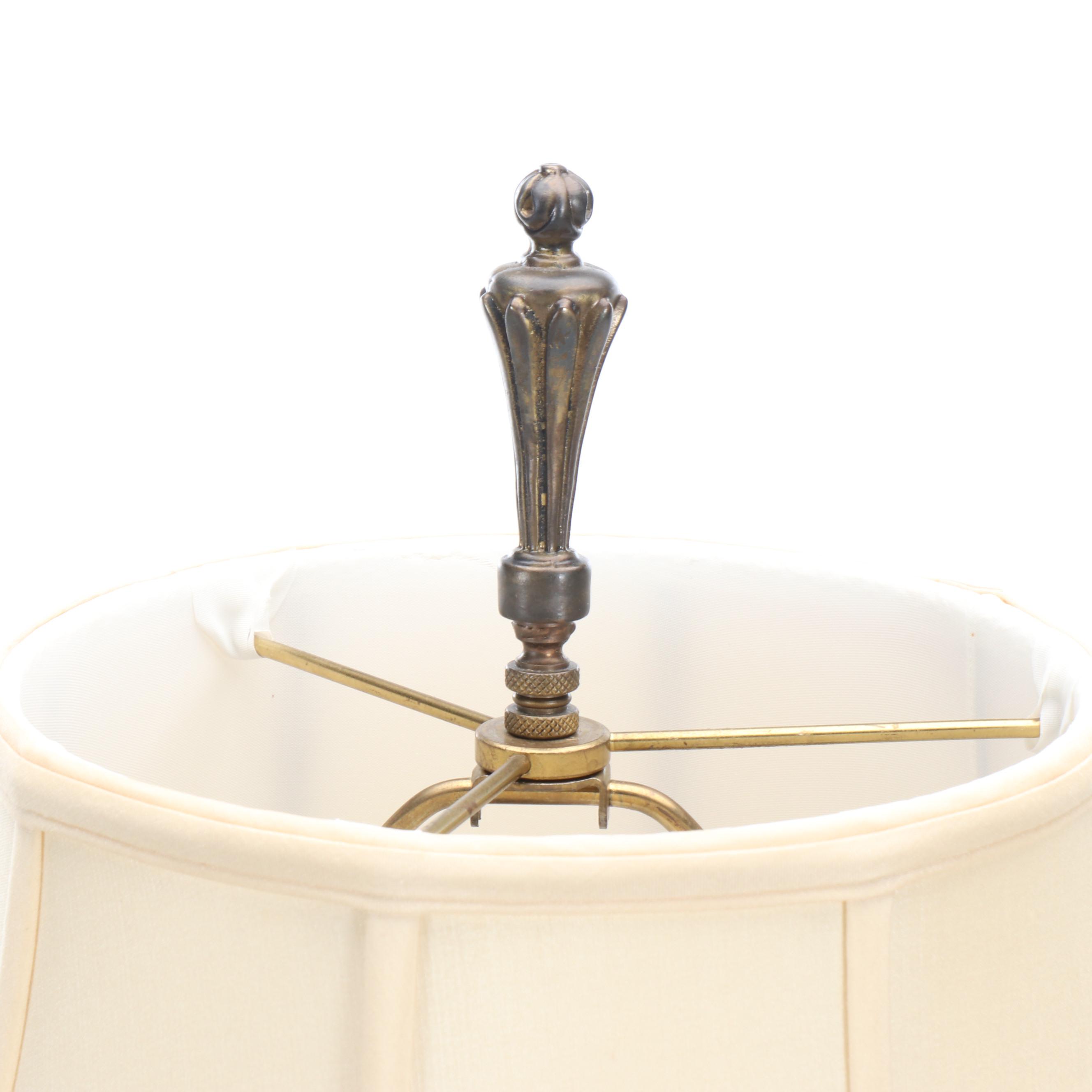 Indo-Persian Style Pierced Brass Elephant Pattern Censer Orb Table Lamp