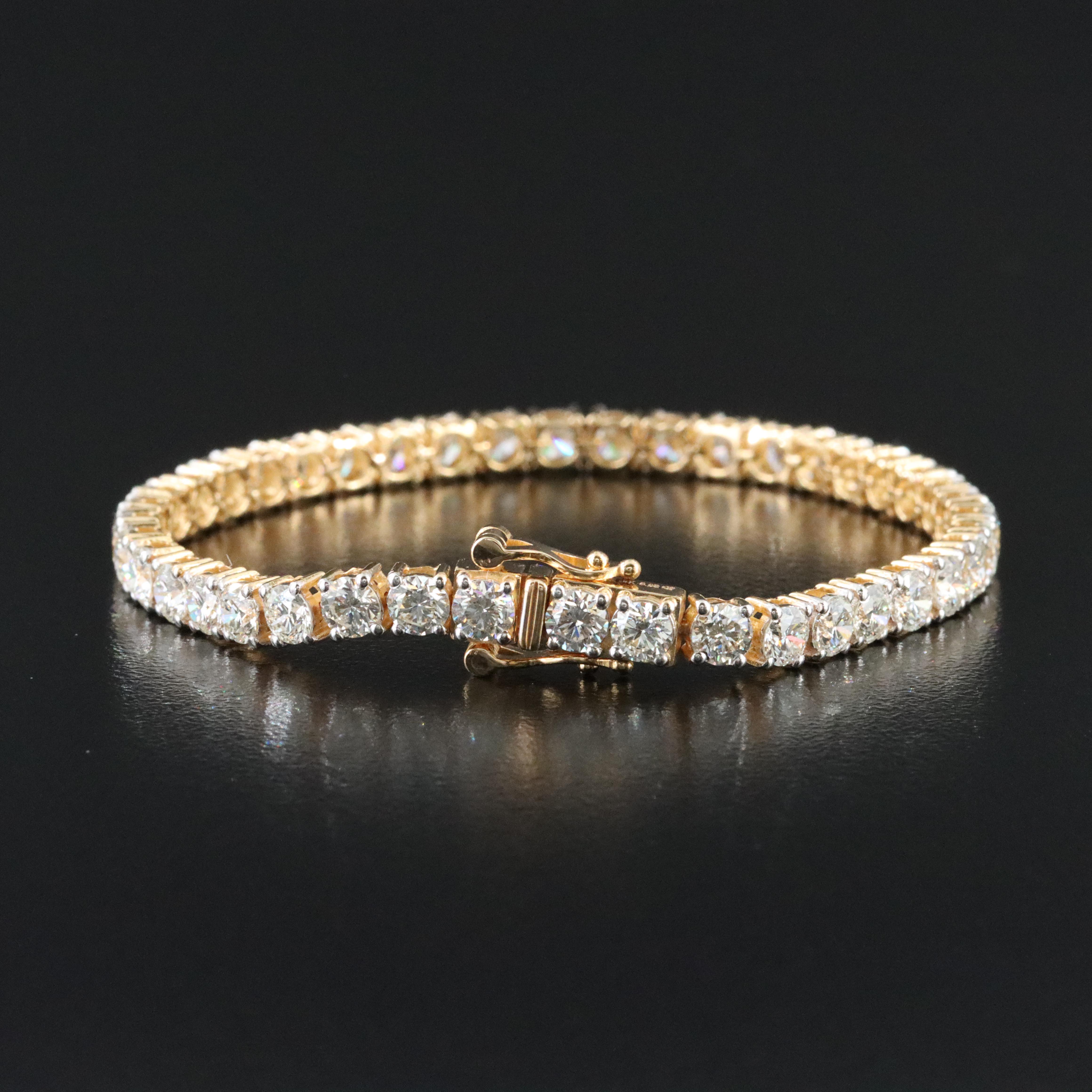 18K 8.03 CTW Diamond Line Bracelet with GIA Report