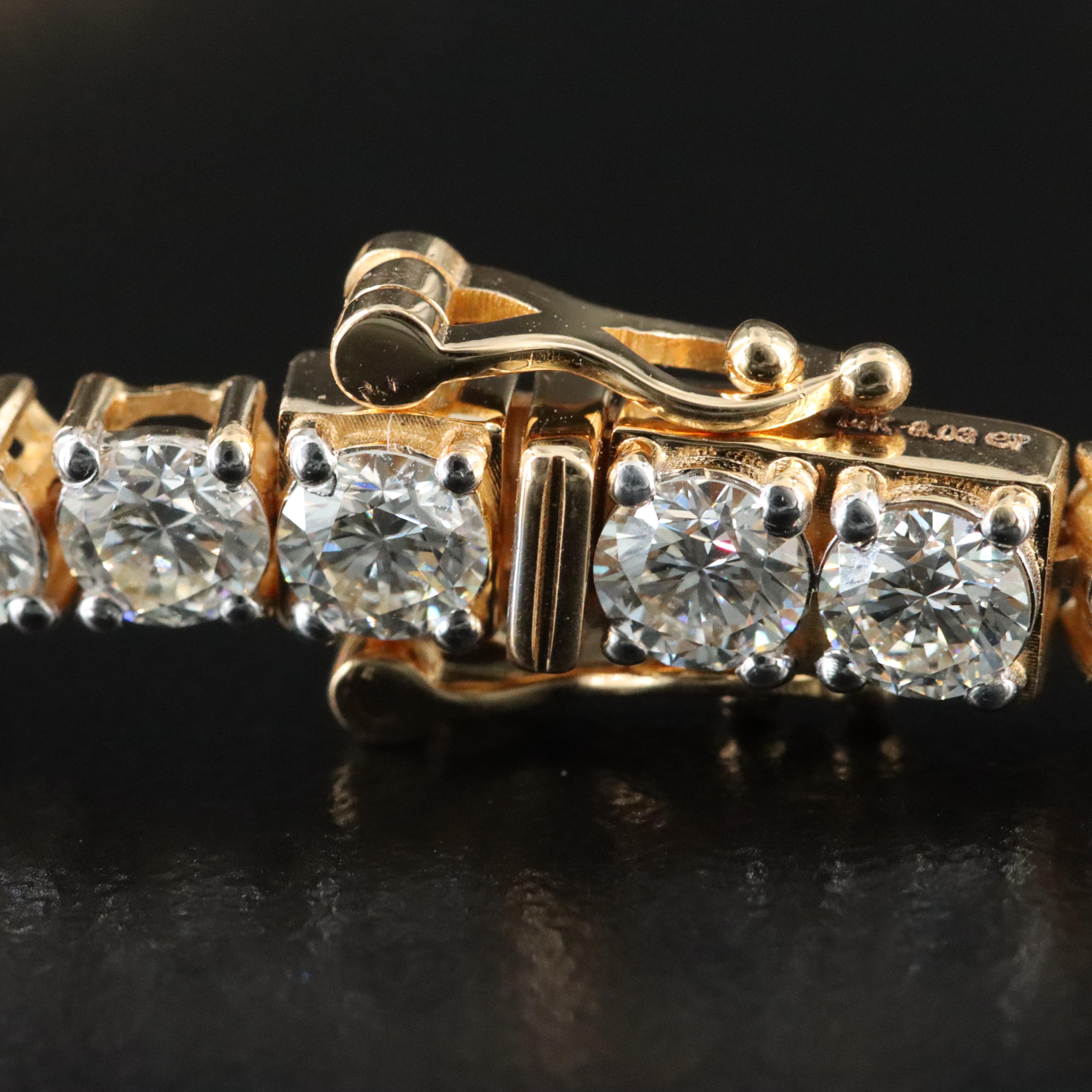 18K 8.03 CTW Diamond Line Bracelet with GIA Report