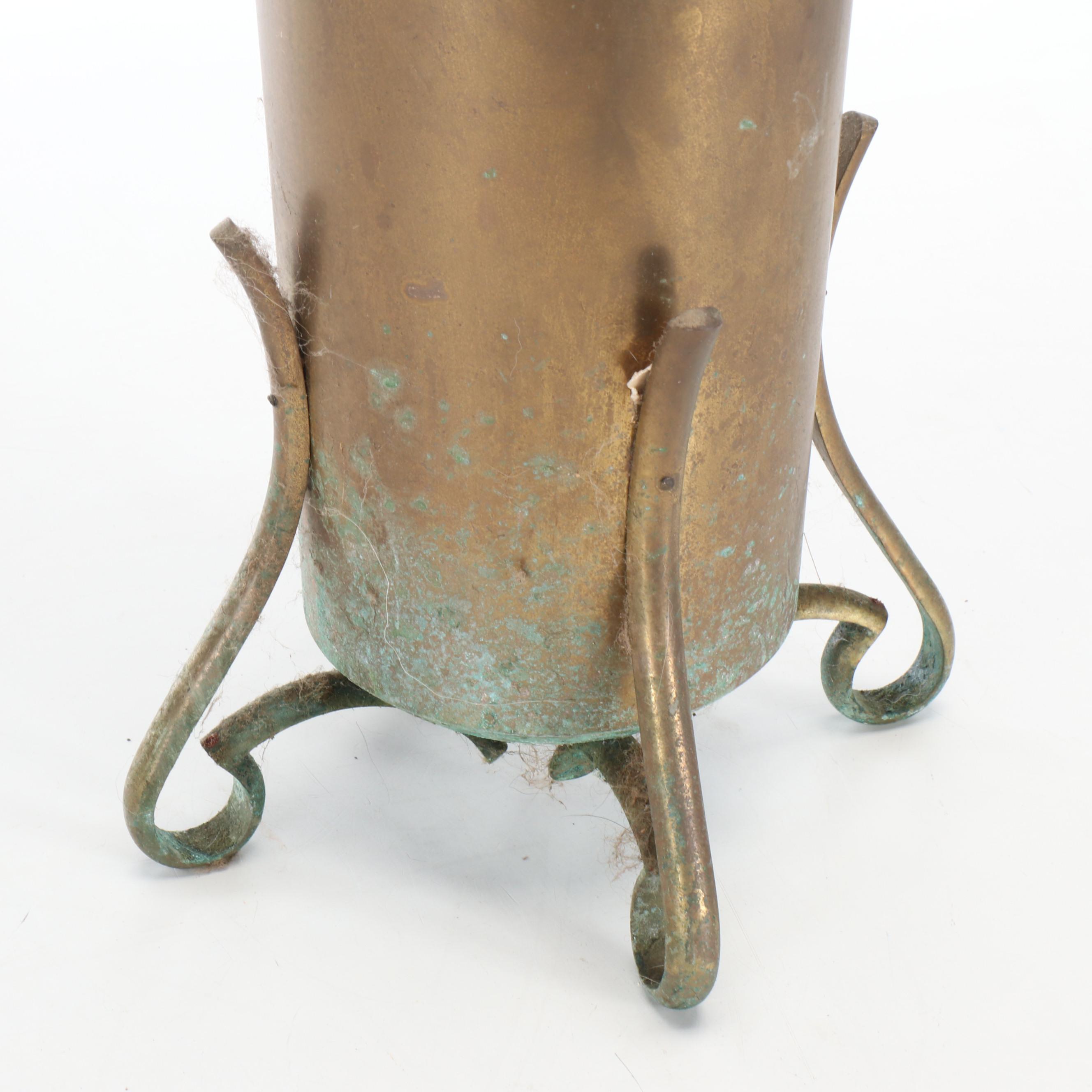 Art Nouveau Style Copper Alloy Umbrella Stand, 20th Century