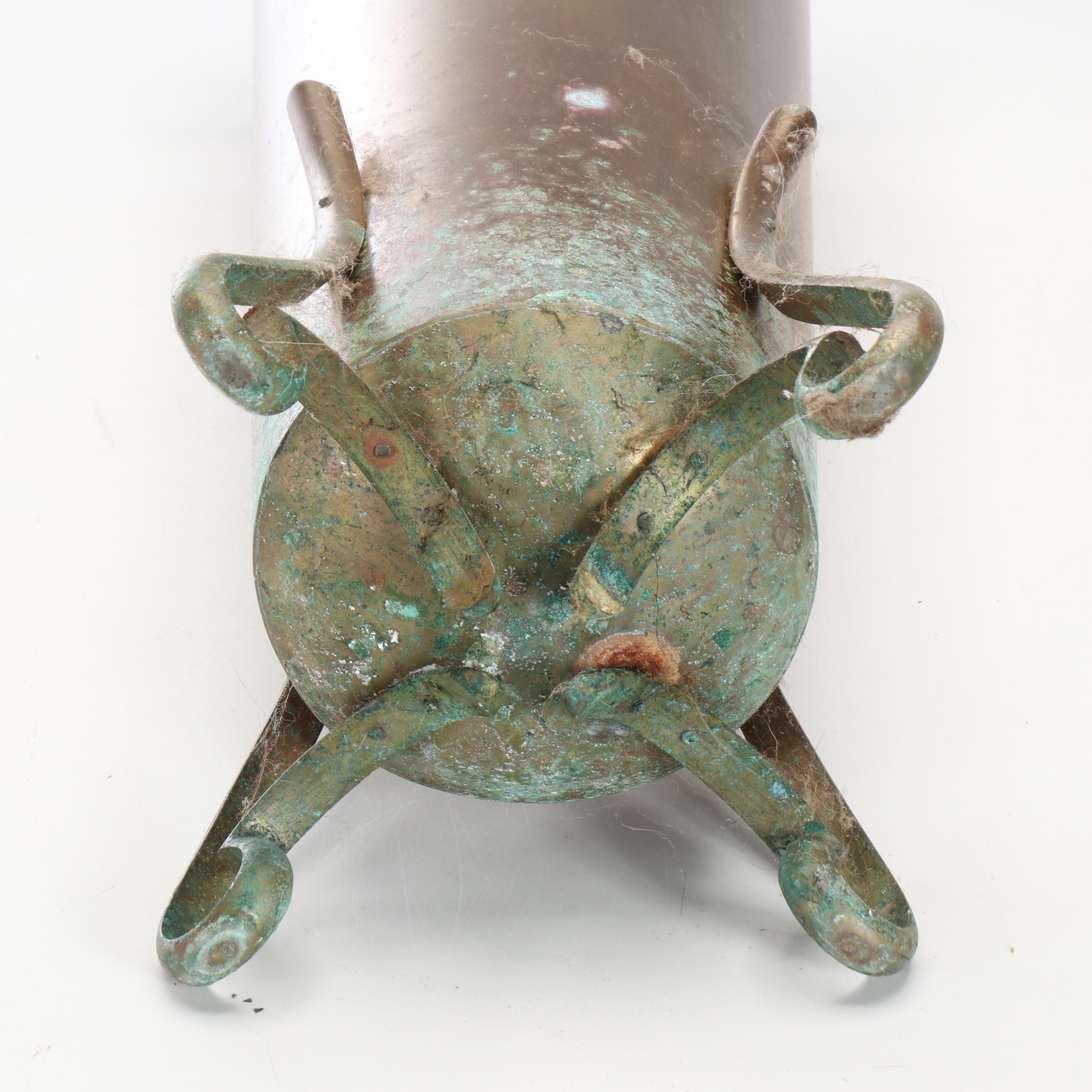 Art Nouveau Style Copper Alloy Umbrella Stand, 20th Century