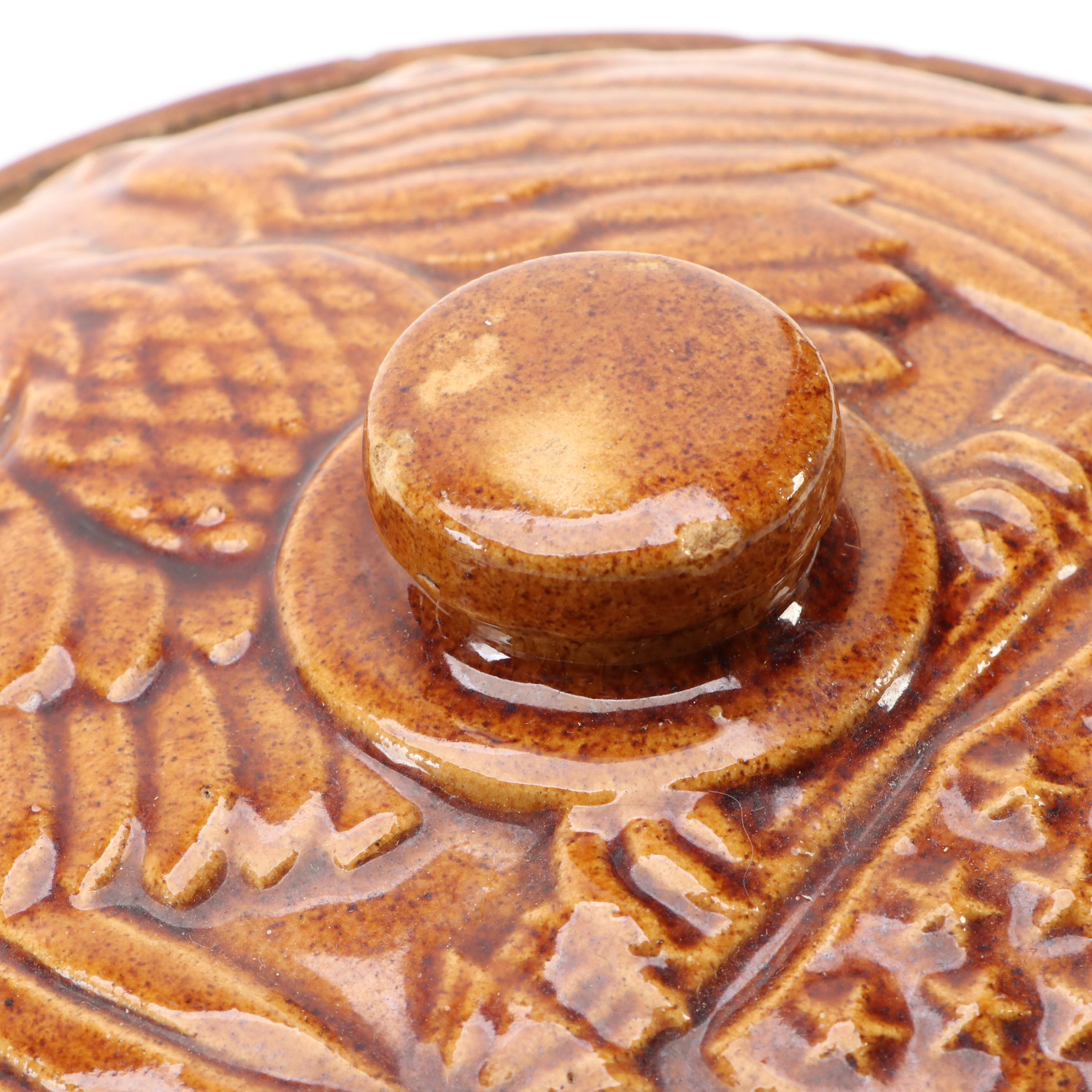 McCoy American Eagle Ceramic Lidded Casserole Dishes, 1940s-1950s