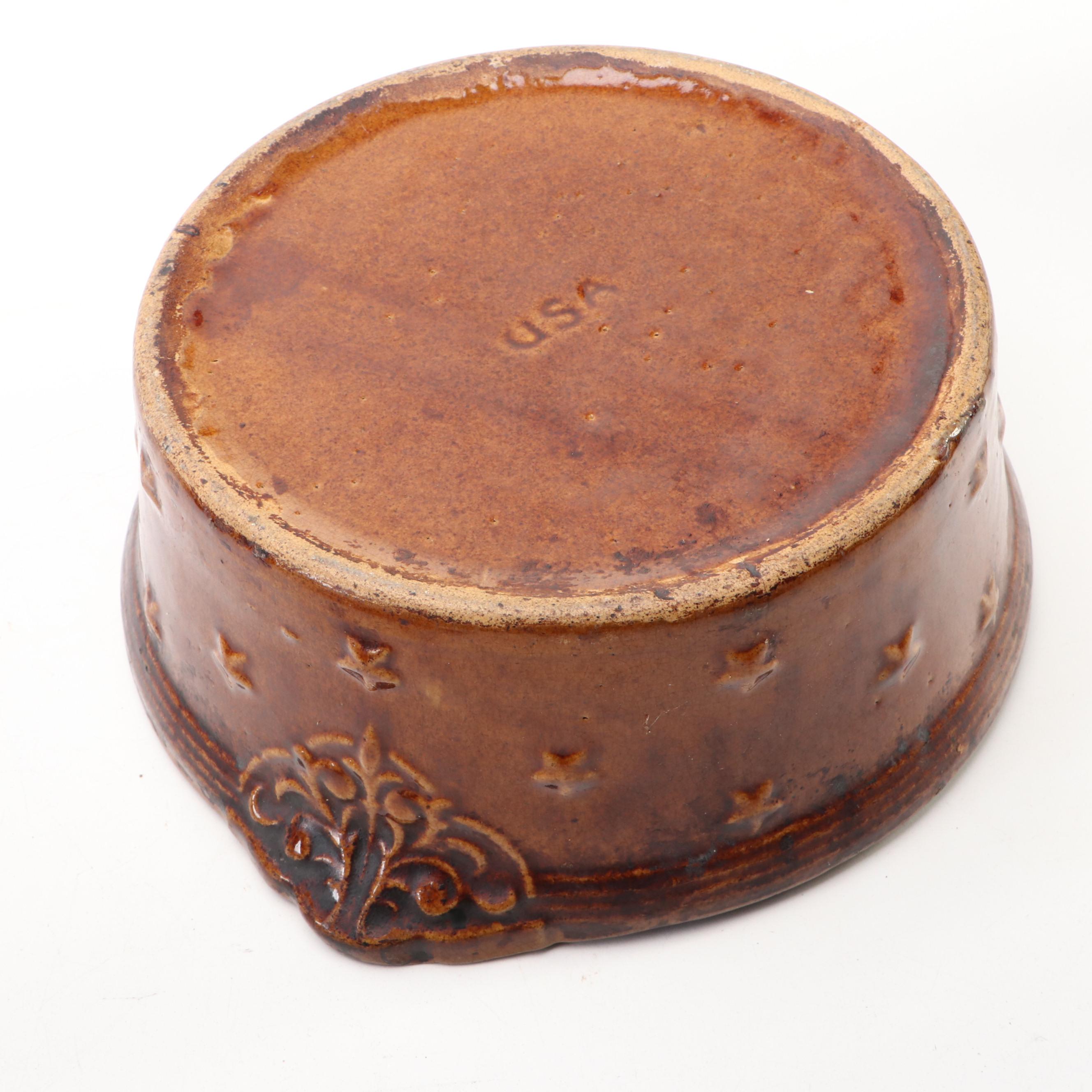 McCoy American Eagle Ceramic Lidded Casserole Dishes, 1940s-1950s