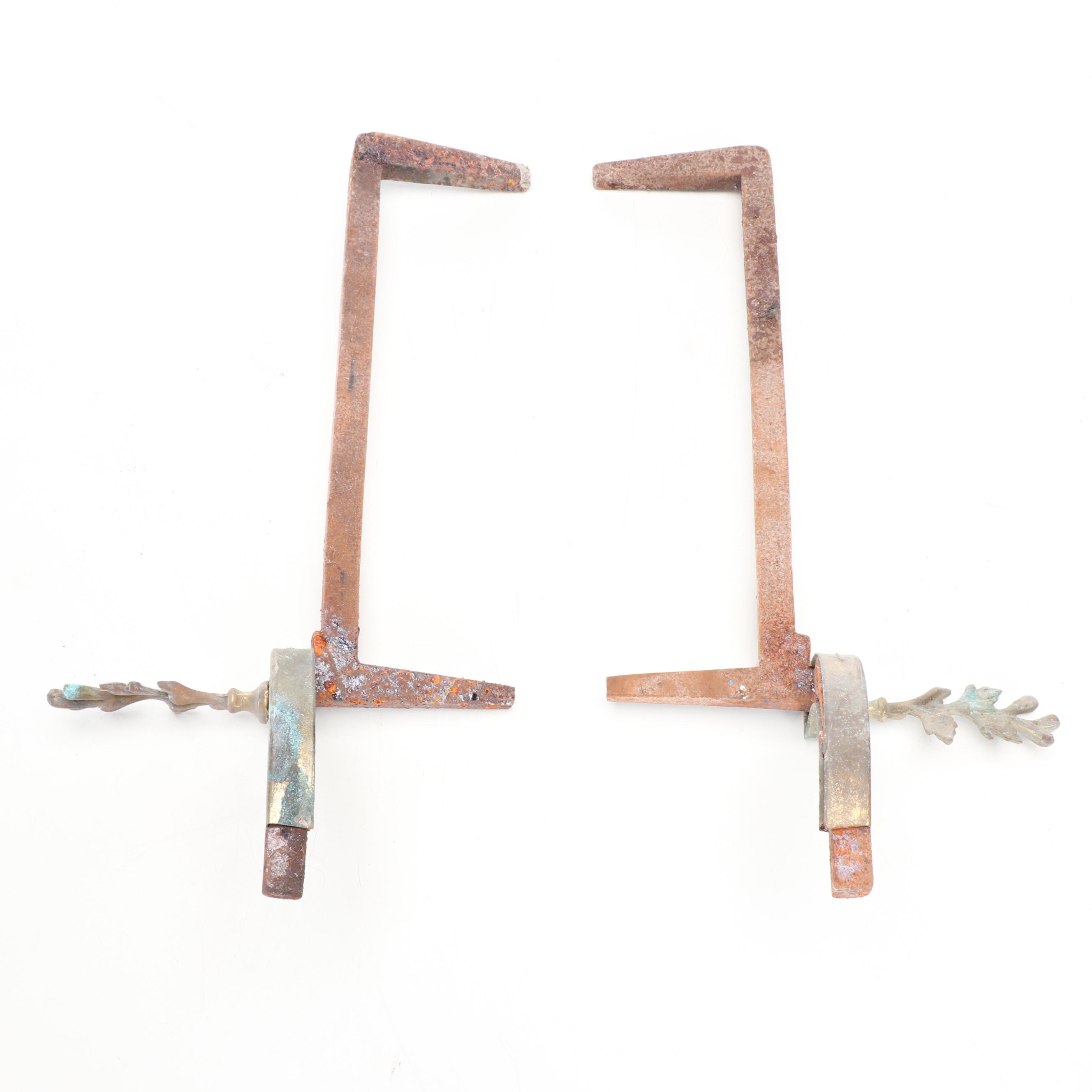 Rococo Revival Style Brass Andirons