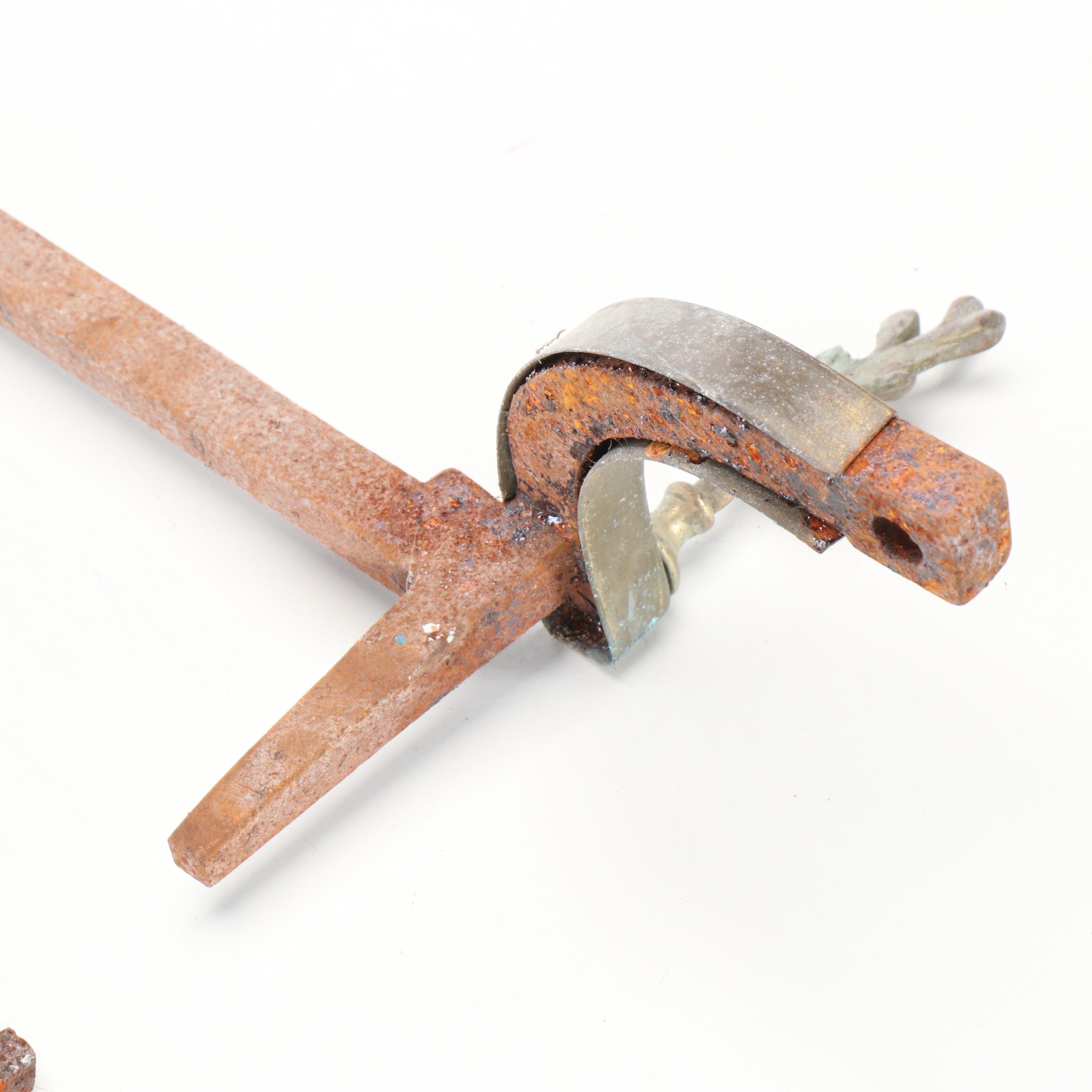 Rococo Revival Style Brass Andirons