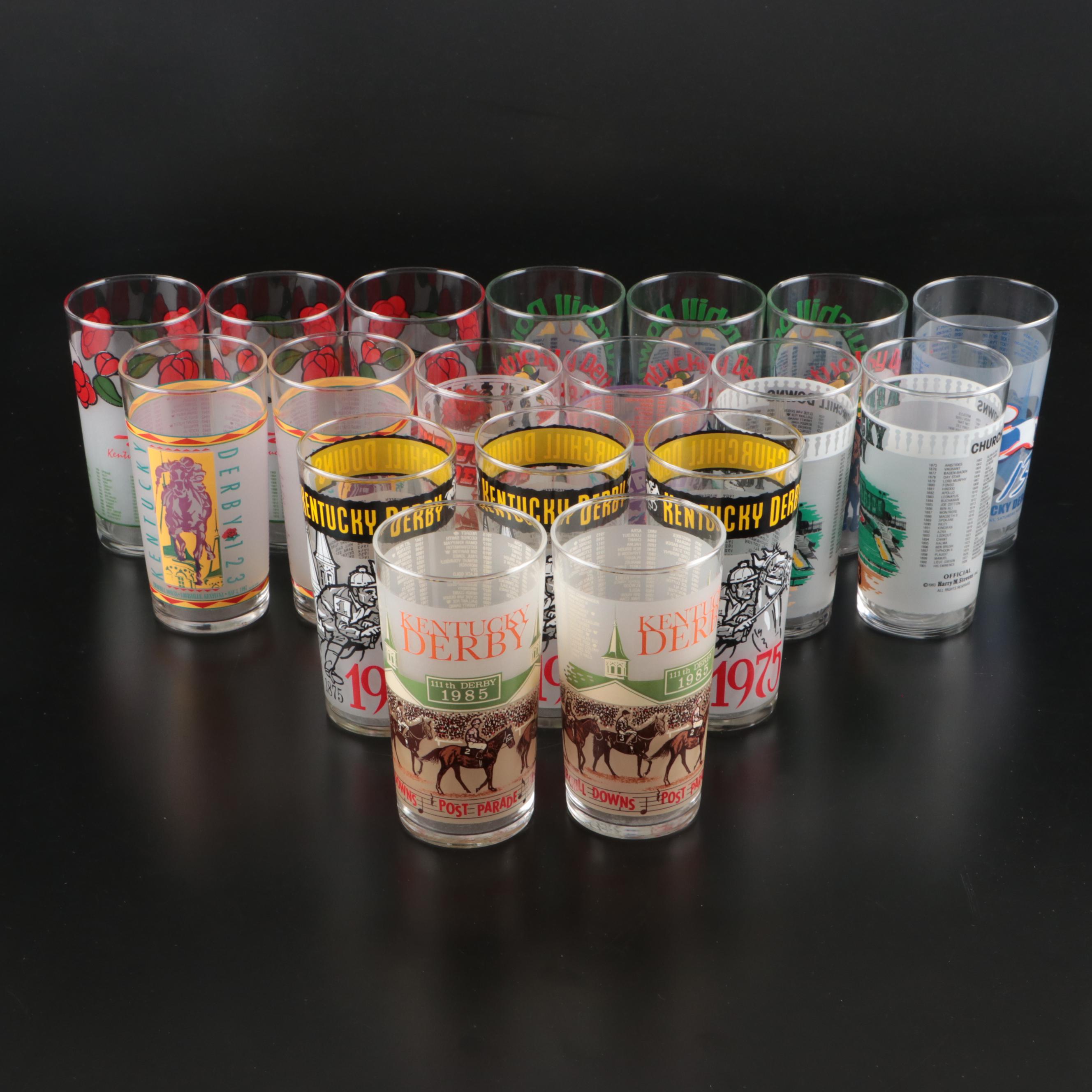Kentucky Derby Commemorative Drinking Glasses, 1975-2008