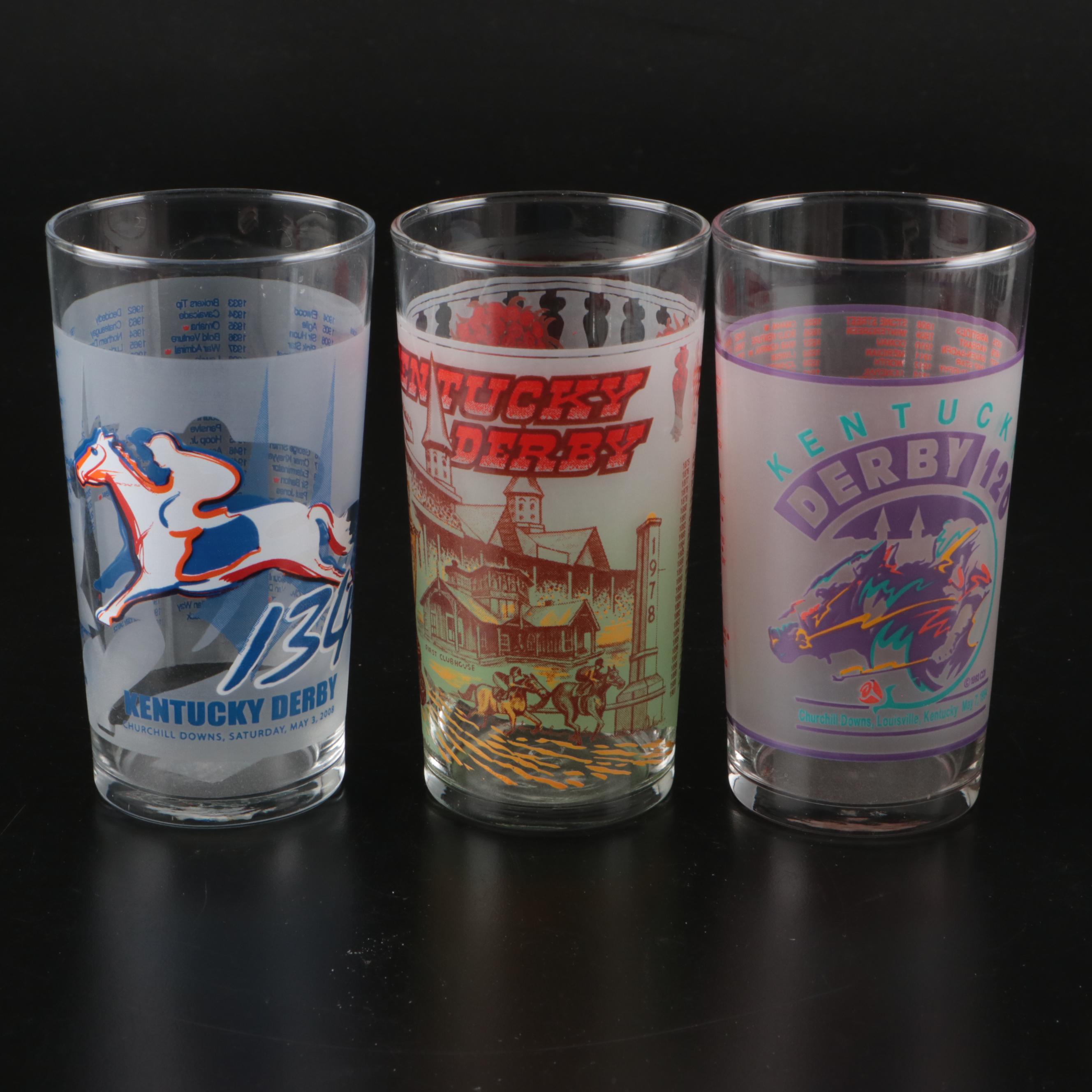 Kentucky Derby Commemorative Drinking Glasses, 1975-2008