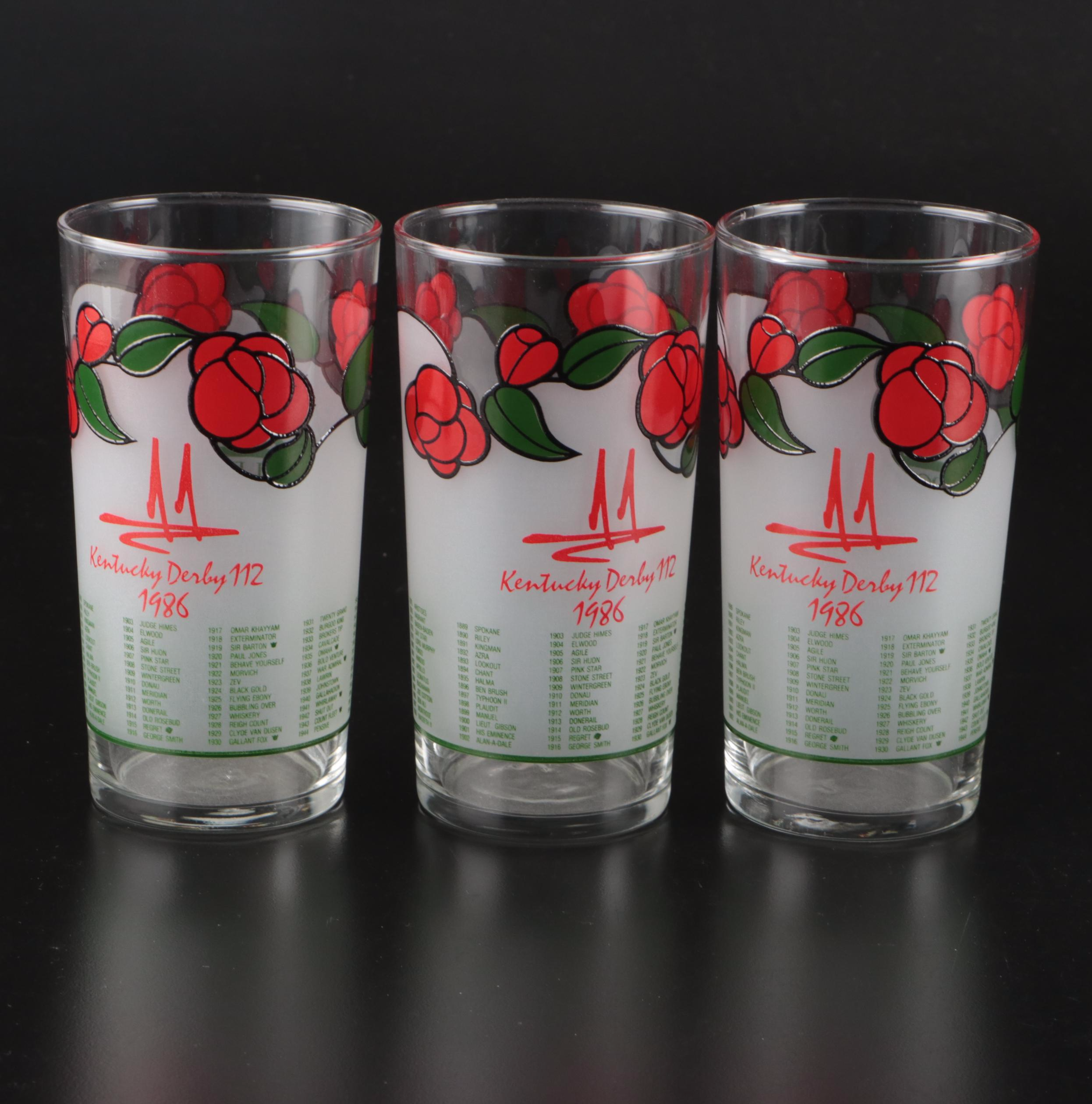 Kentucky Derby Commemorative Drinking Glasses, 1975-2008