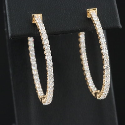 14K 2.04 CTW Diamond Inside-Out Hoop Earrings 14K 2.04 CTW Diamond Inside-Out Hoop Earrings