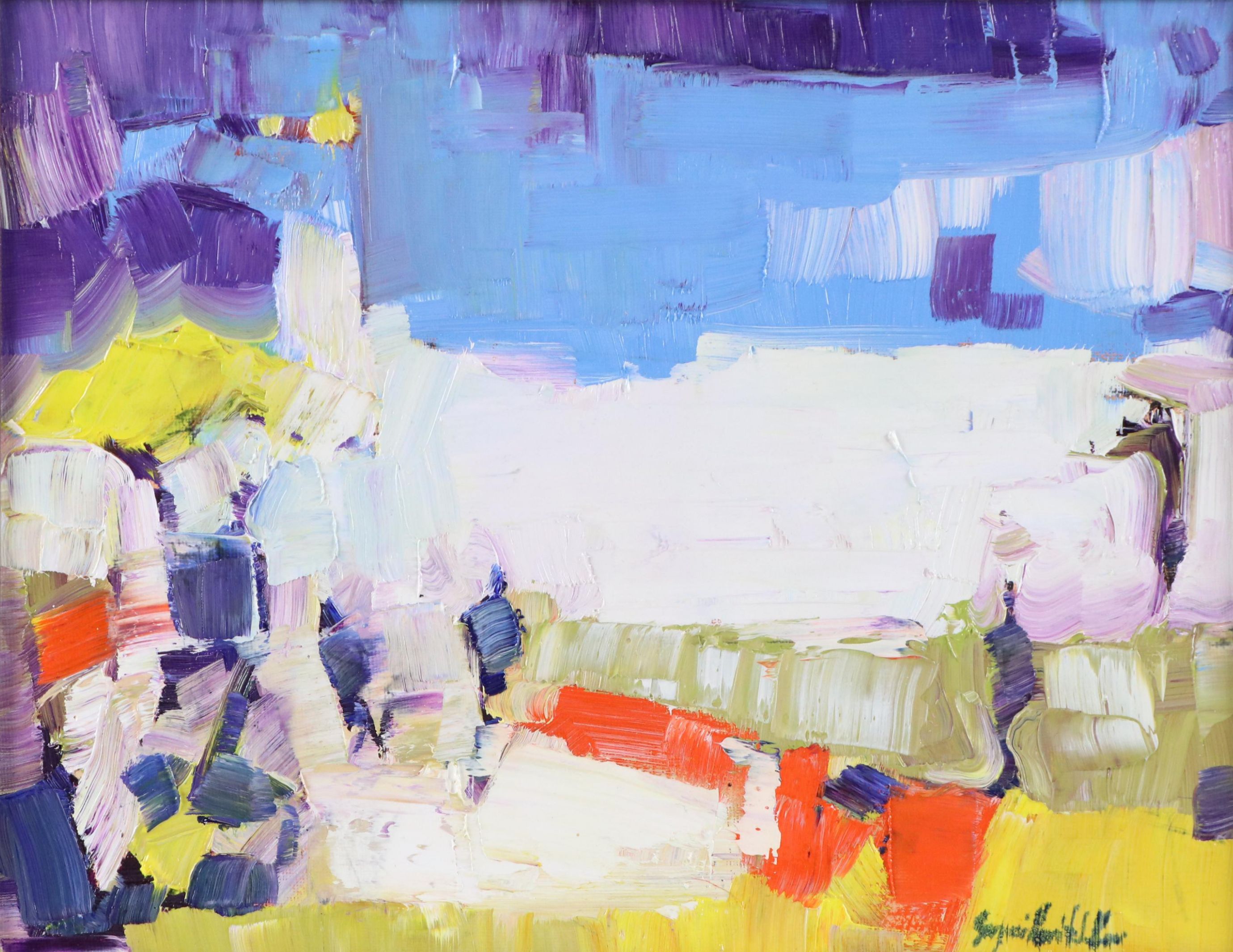 Serguei Novitchkov Stylized Landscape Oil Painting "Shimmer of Heat," 2025