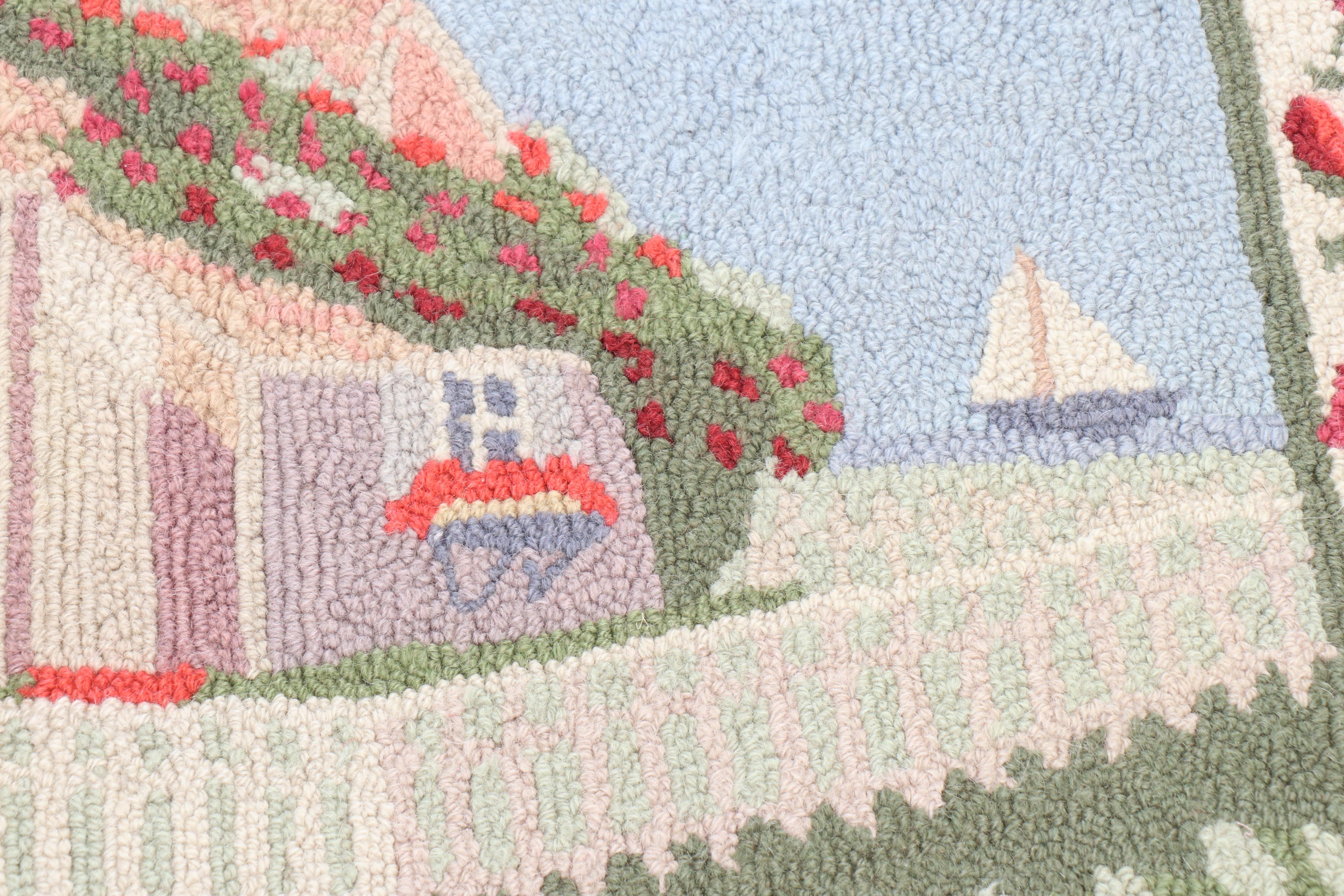 2' x 3'  French Style Hooked Rug with Hooked Wool and Needlepoint Throw Pillows