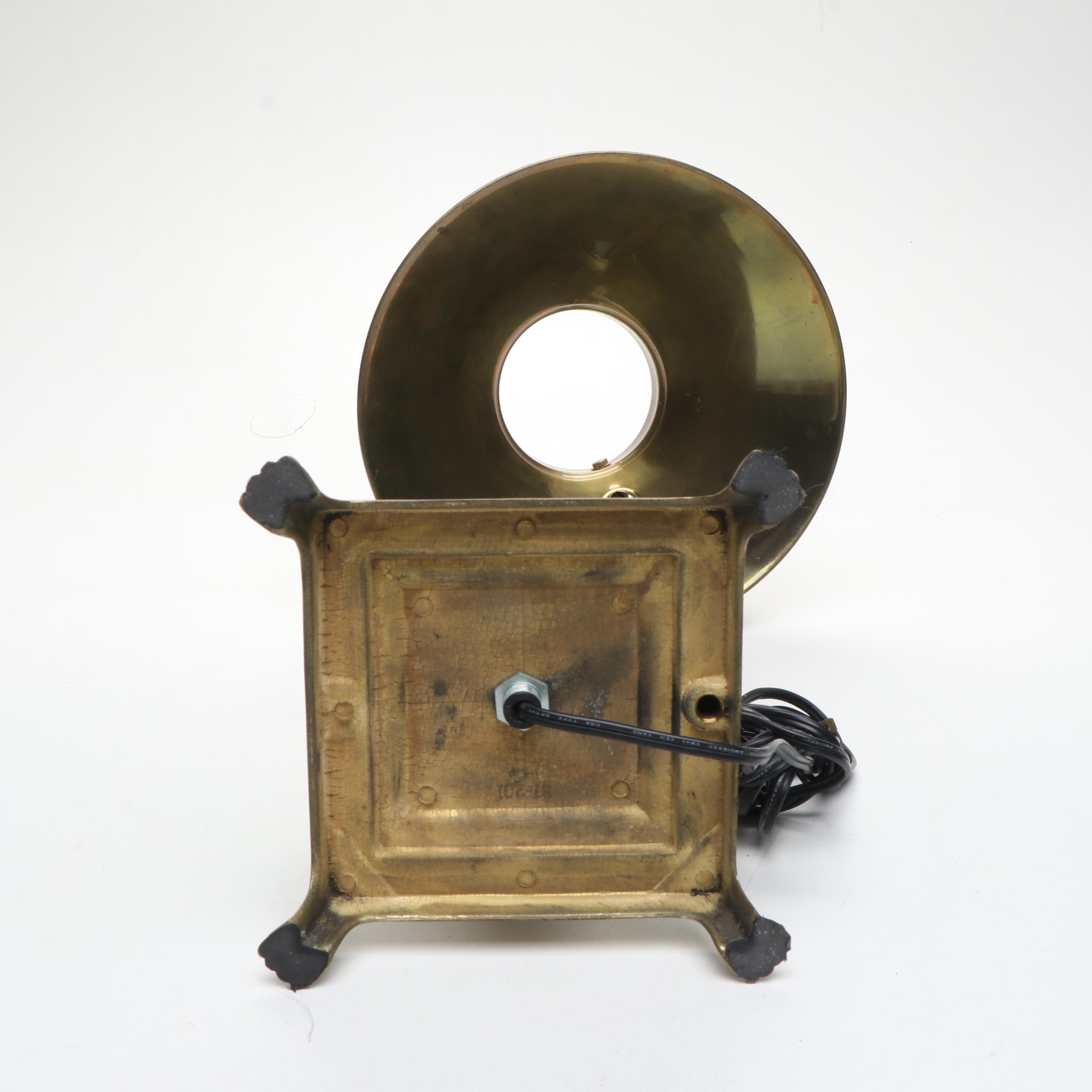 Orient Express Style Brass Padfoot Rail Car Lamp, Mid to Late 20th Century