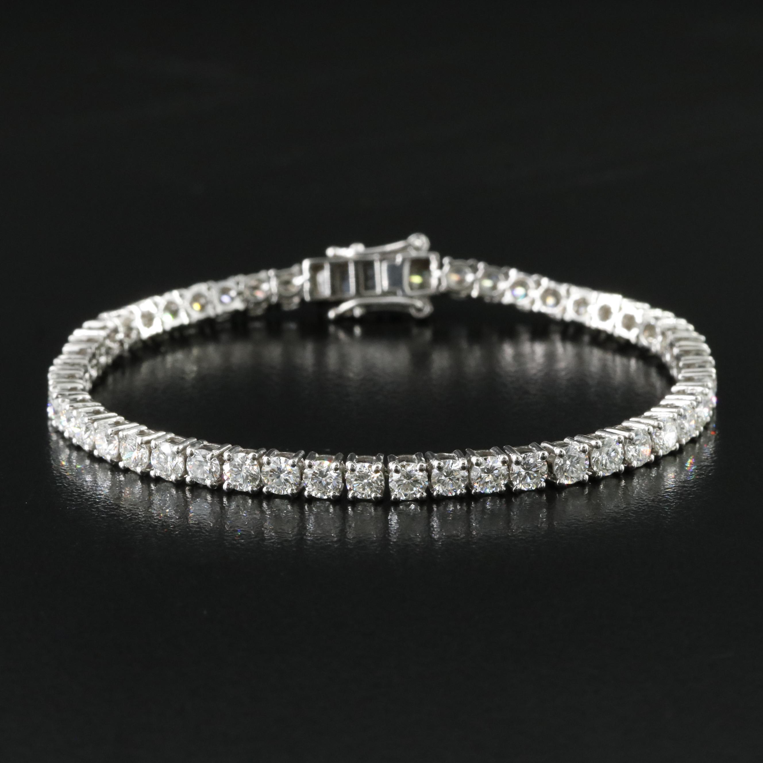 Platinum 6.43 CTW Diamond Line Bracelet