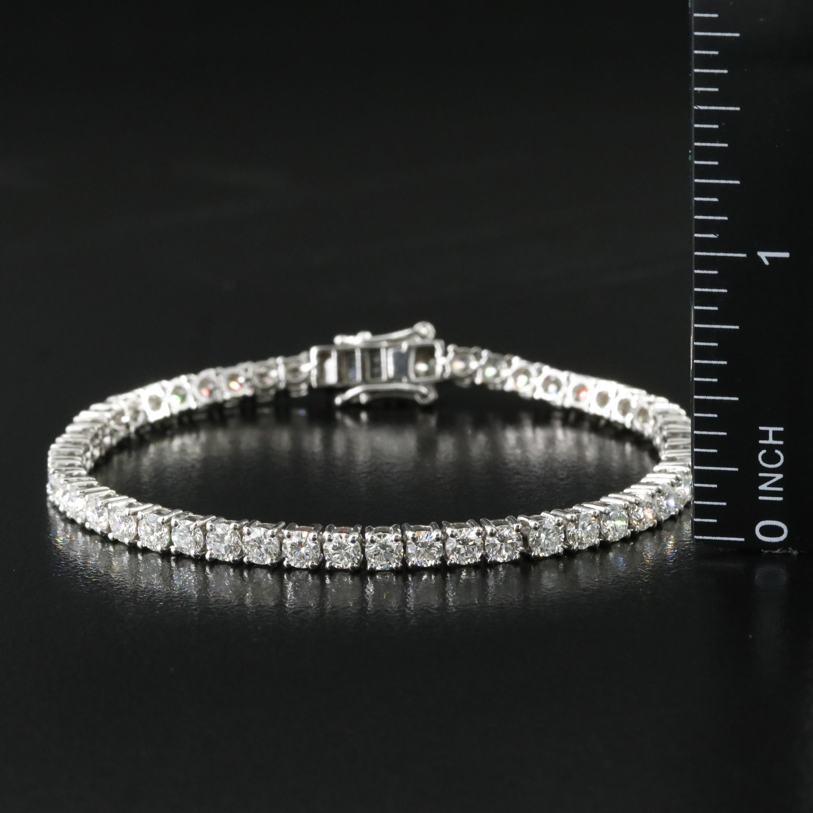 Platinum 6.43 CTW Diamond Line Bracelet