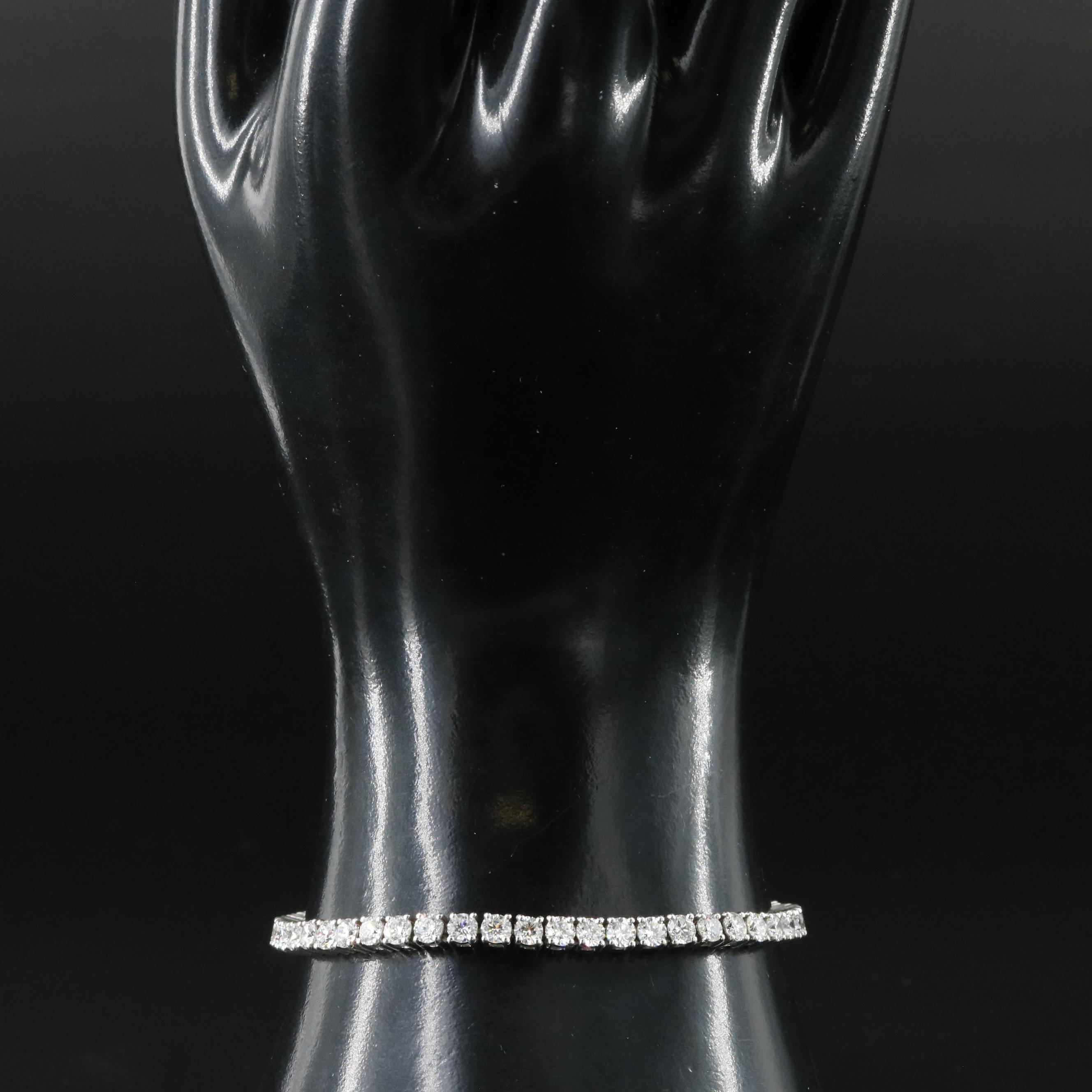 Platinum 6.43 CTW Diamond Line Bracelet