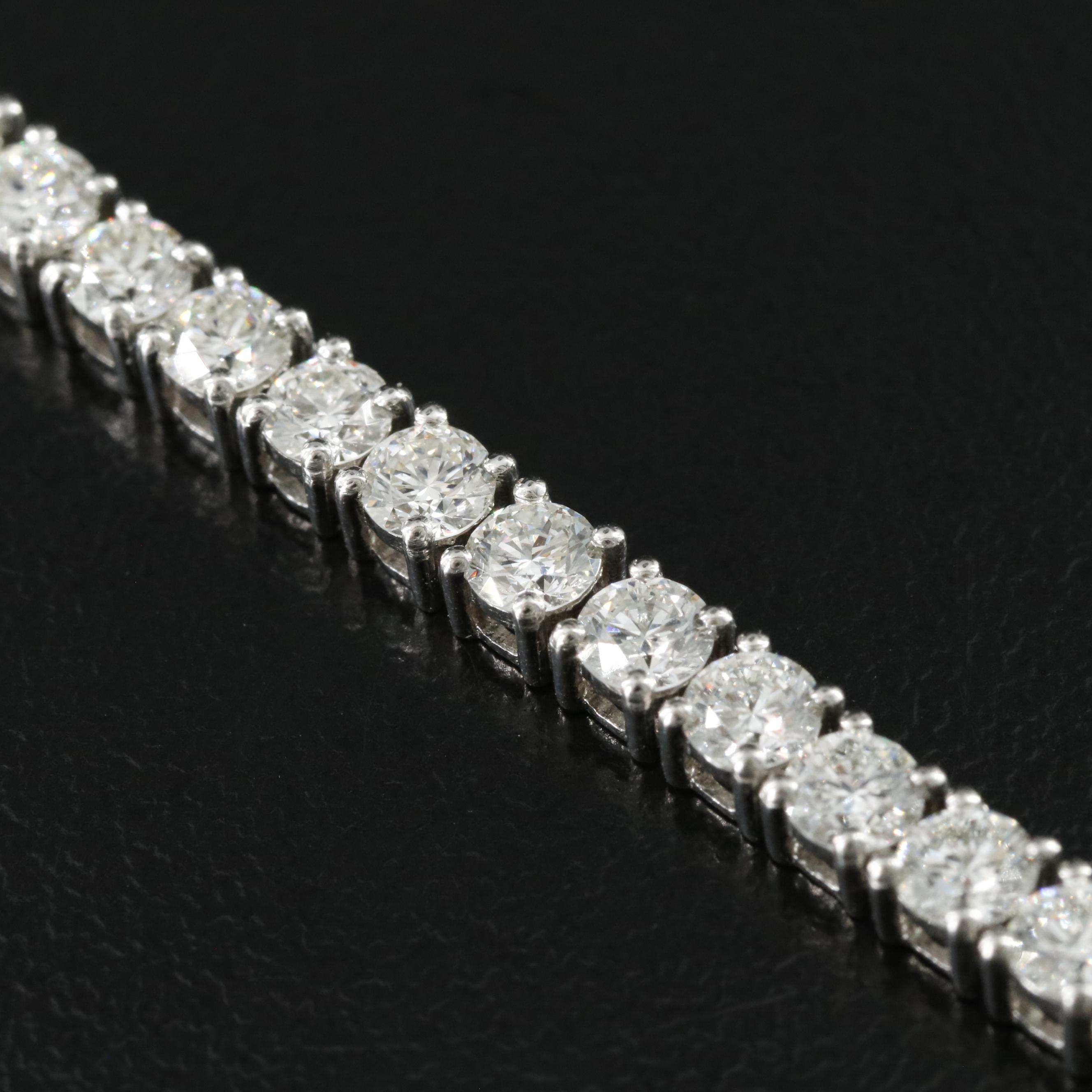 Platinum 6.43 CTW Diamond Line Bracelet
