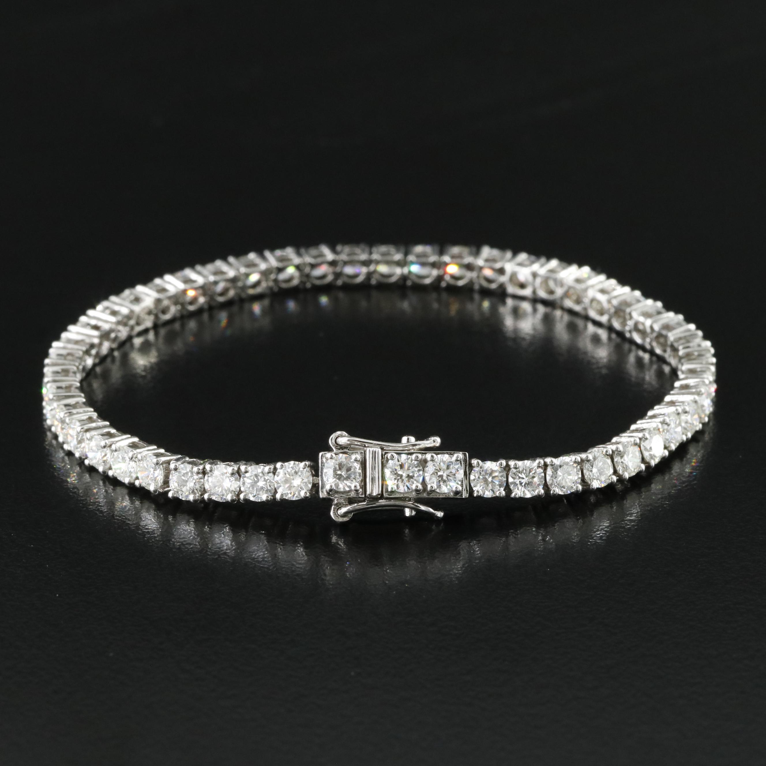 Platinum 6.43 CTW Diamond Line Bracelet