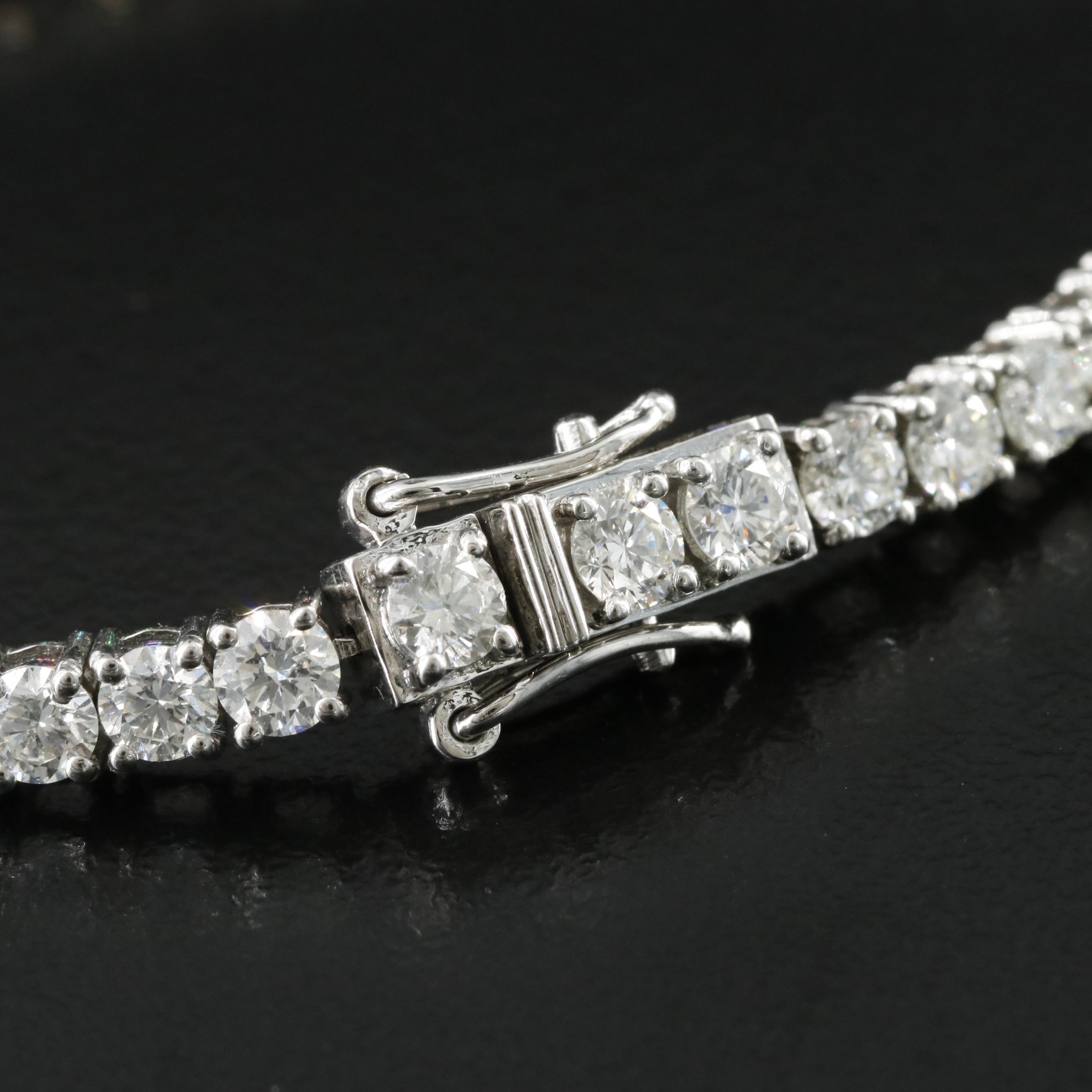 Platinum 6.43 CTW Diamond Line Bracelet