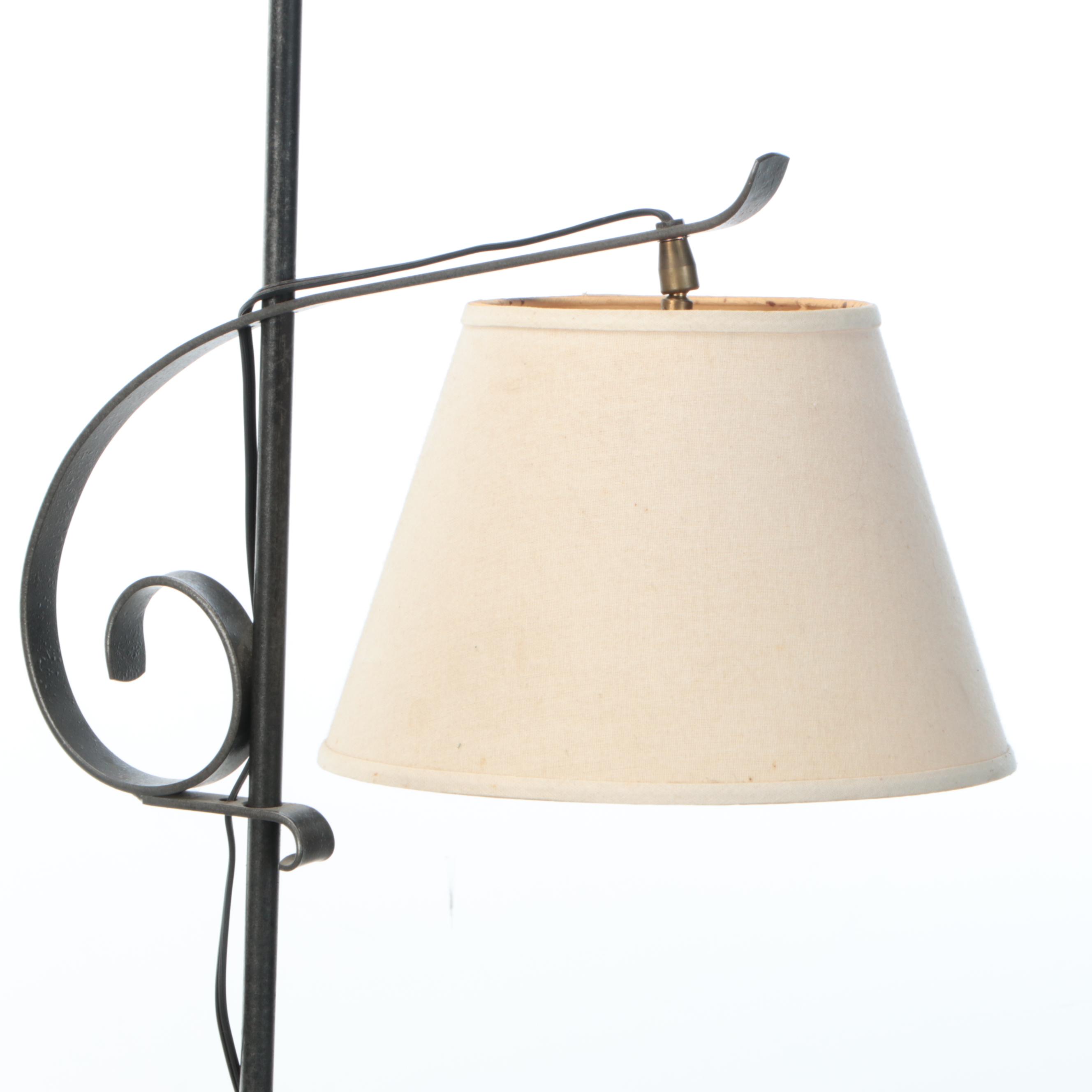 Colonial Revival Style Wrought Iron Floor Lamps