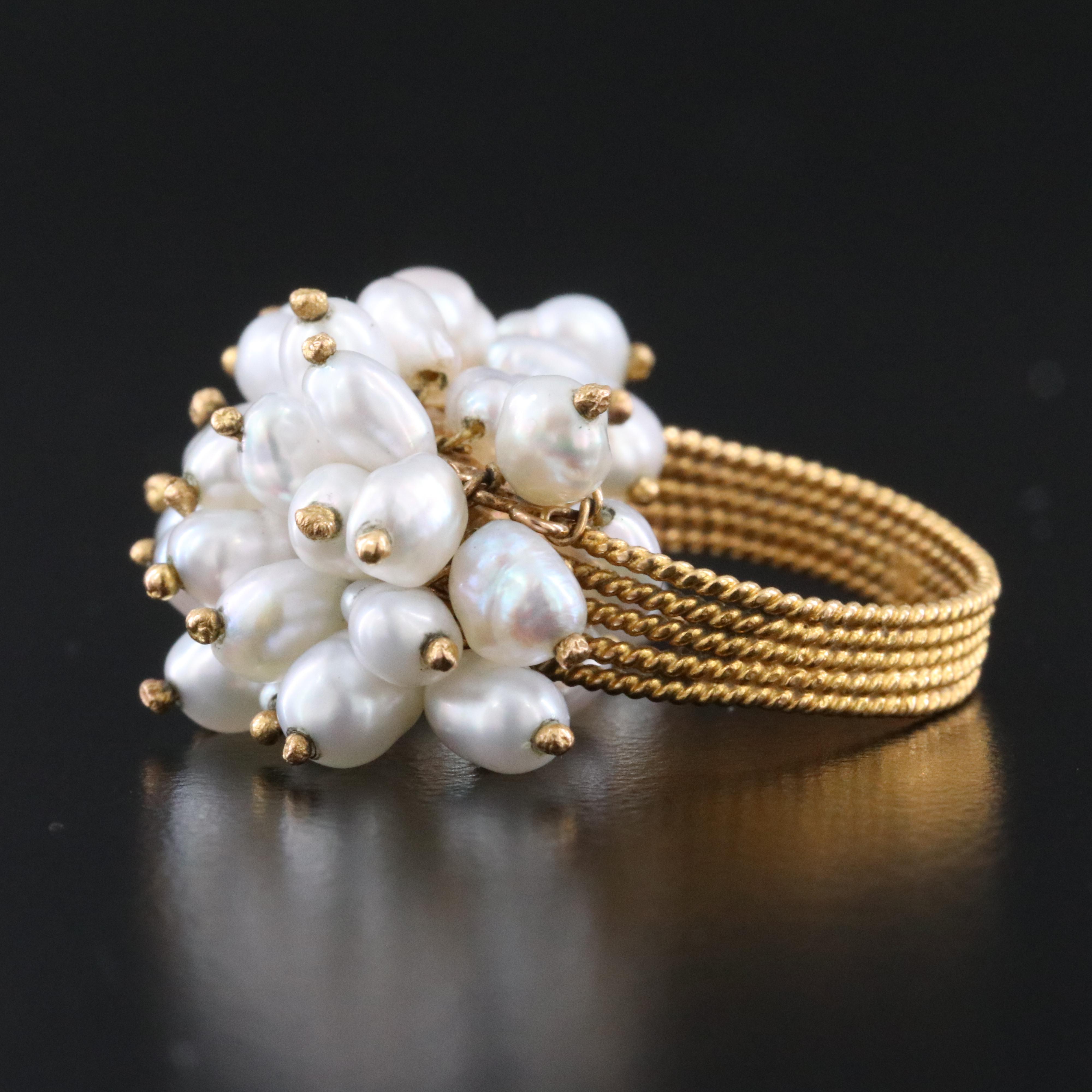 18K Seed Pearl Ring