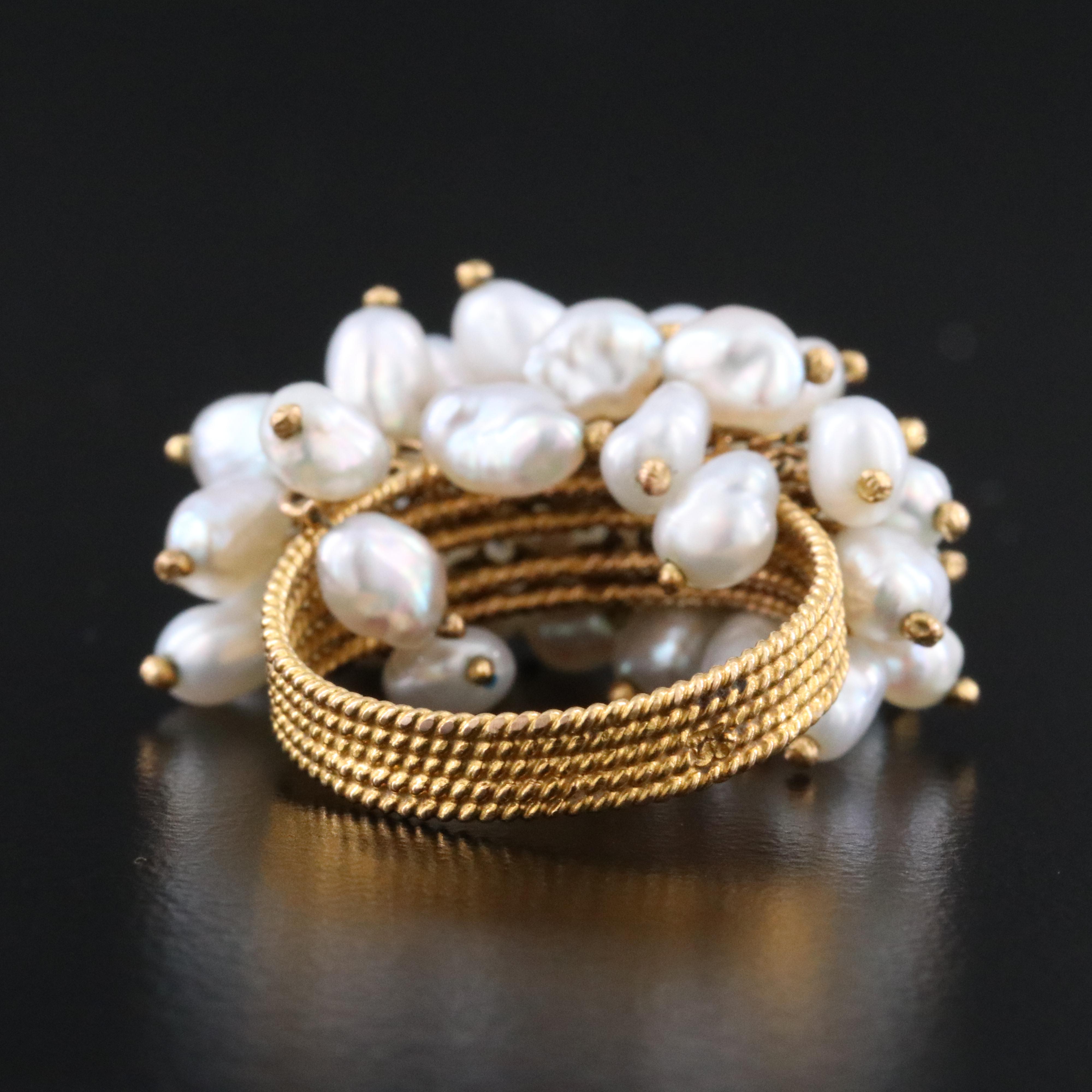 18K Seed Pearl Ring
