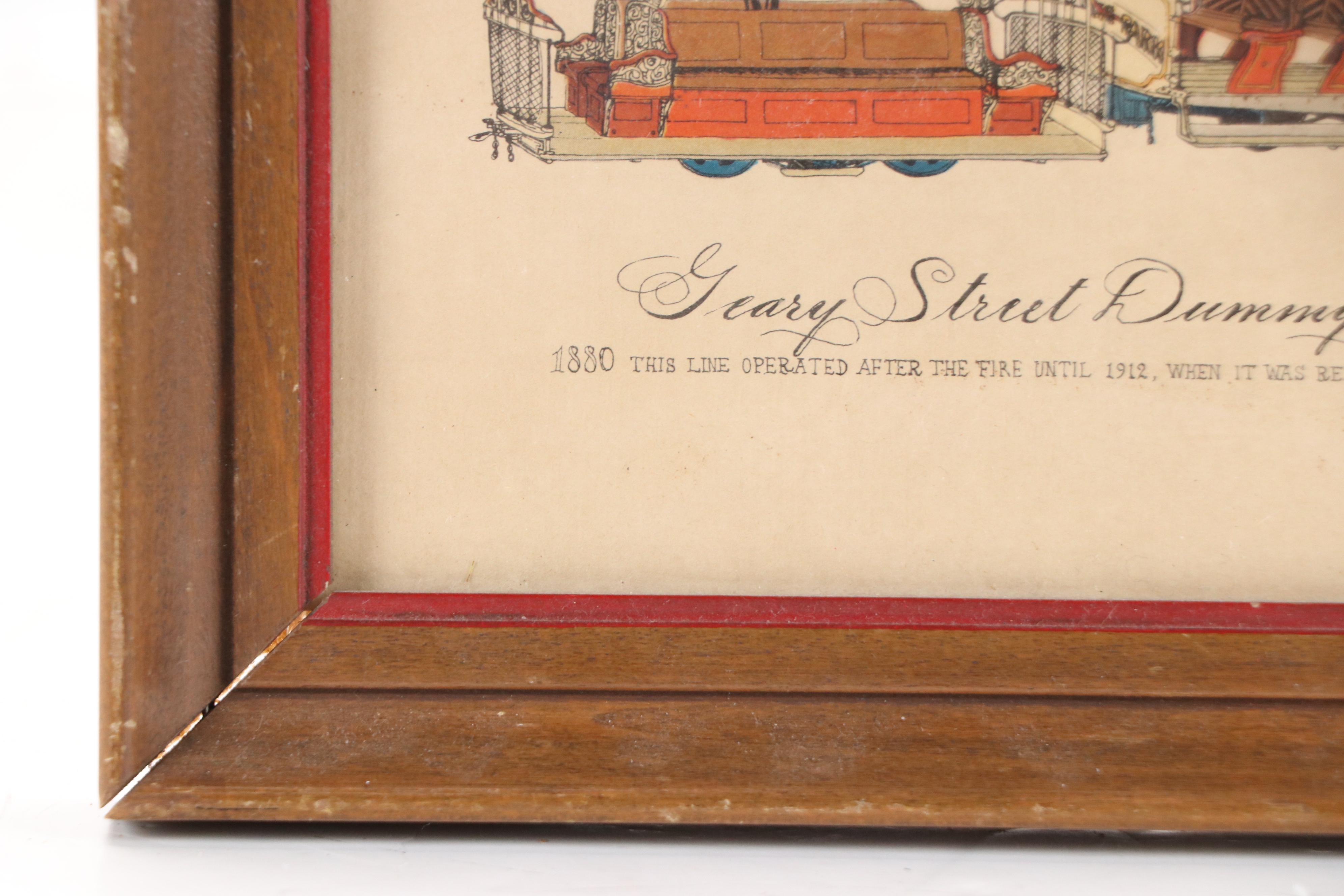 After Evelyn Carro Halftone Print "Geary Street Dummy and Car," Circa 1950