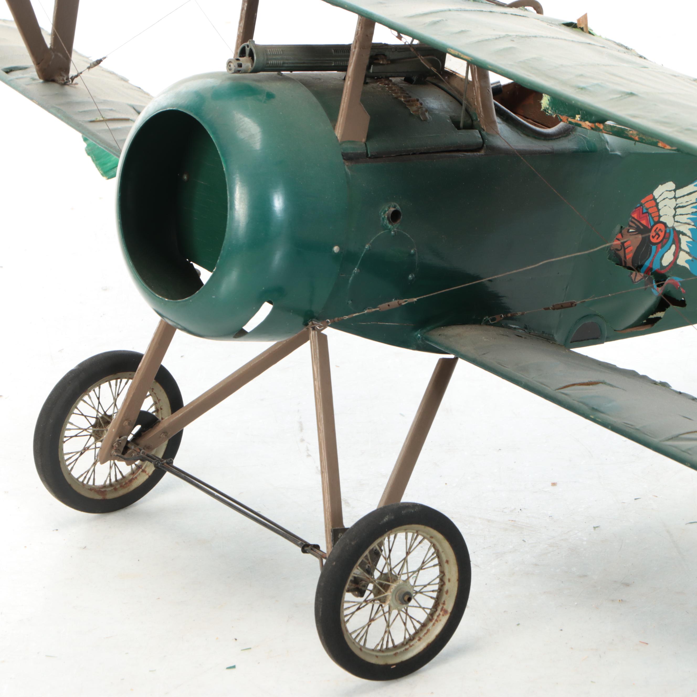 Vintage Paper and Wood World War I Model Airplane