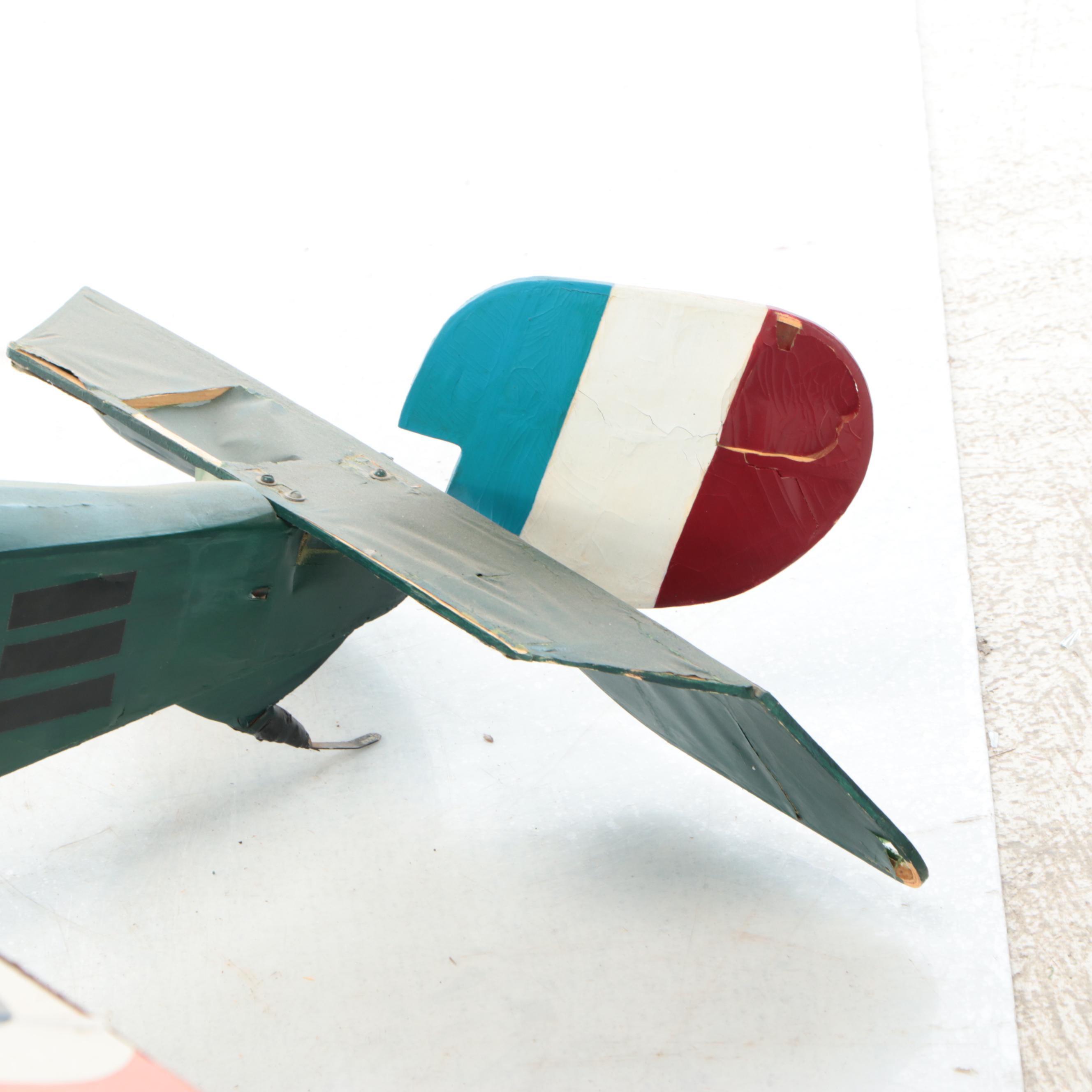 Vintage Paper and Wood World War I Model Airplane