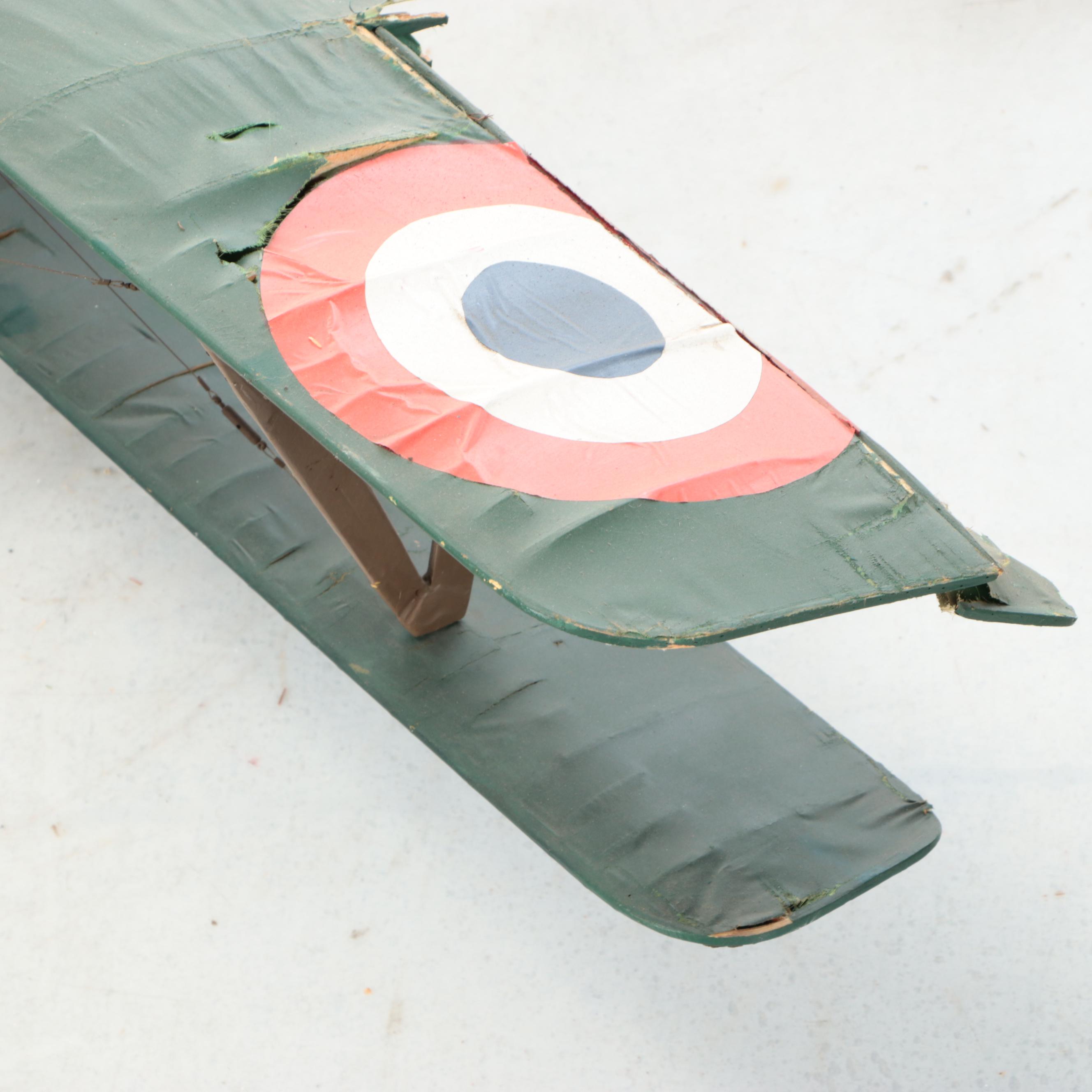 Vintage Paper and Wood World War I Model Airplane