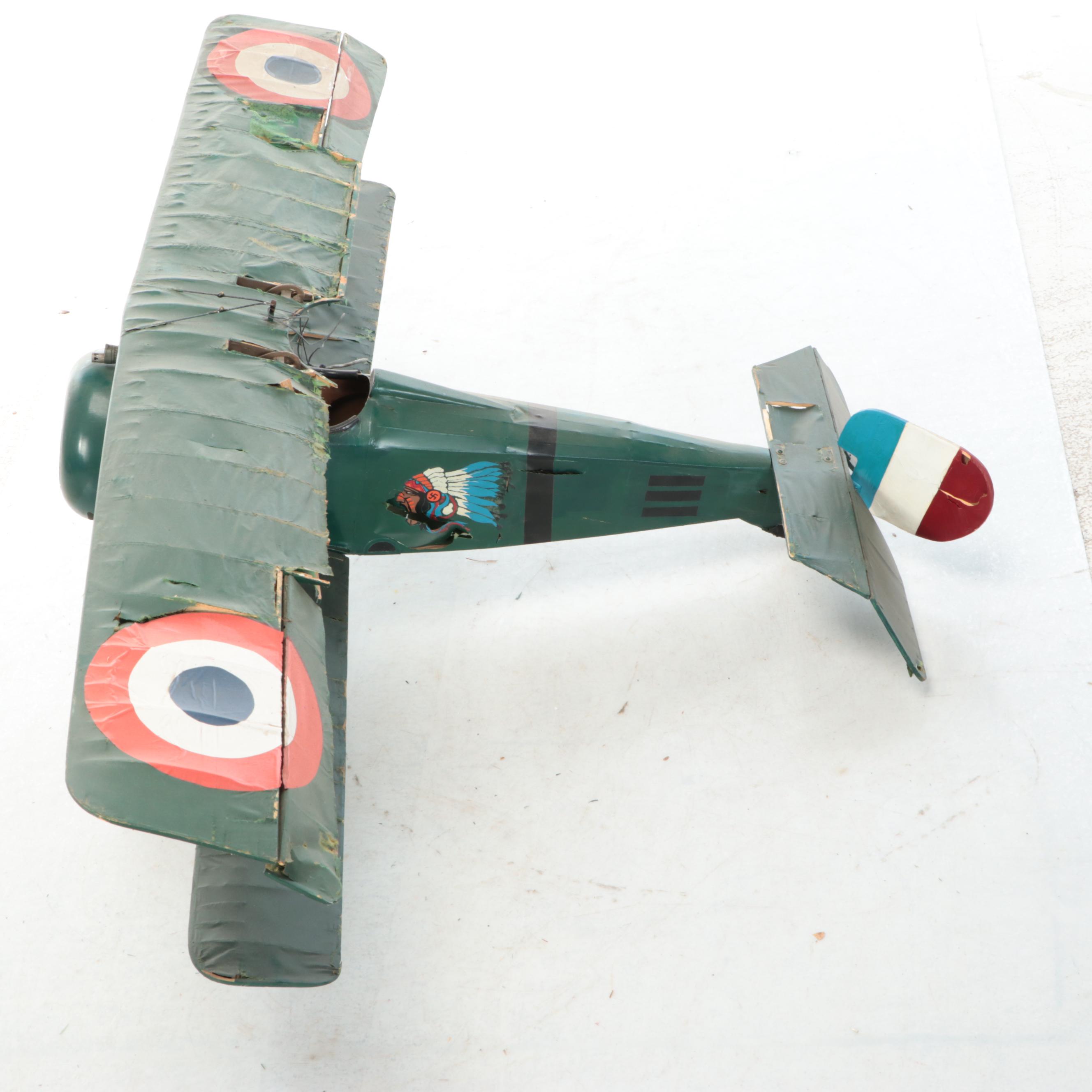Vintage Paper and Wood World War I Model Airplane