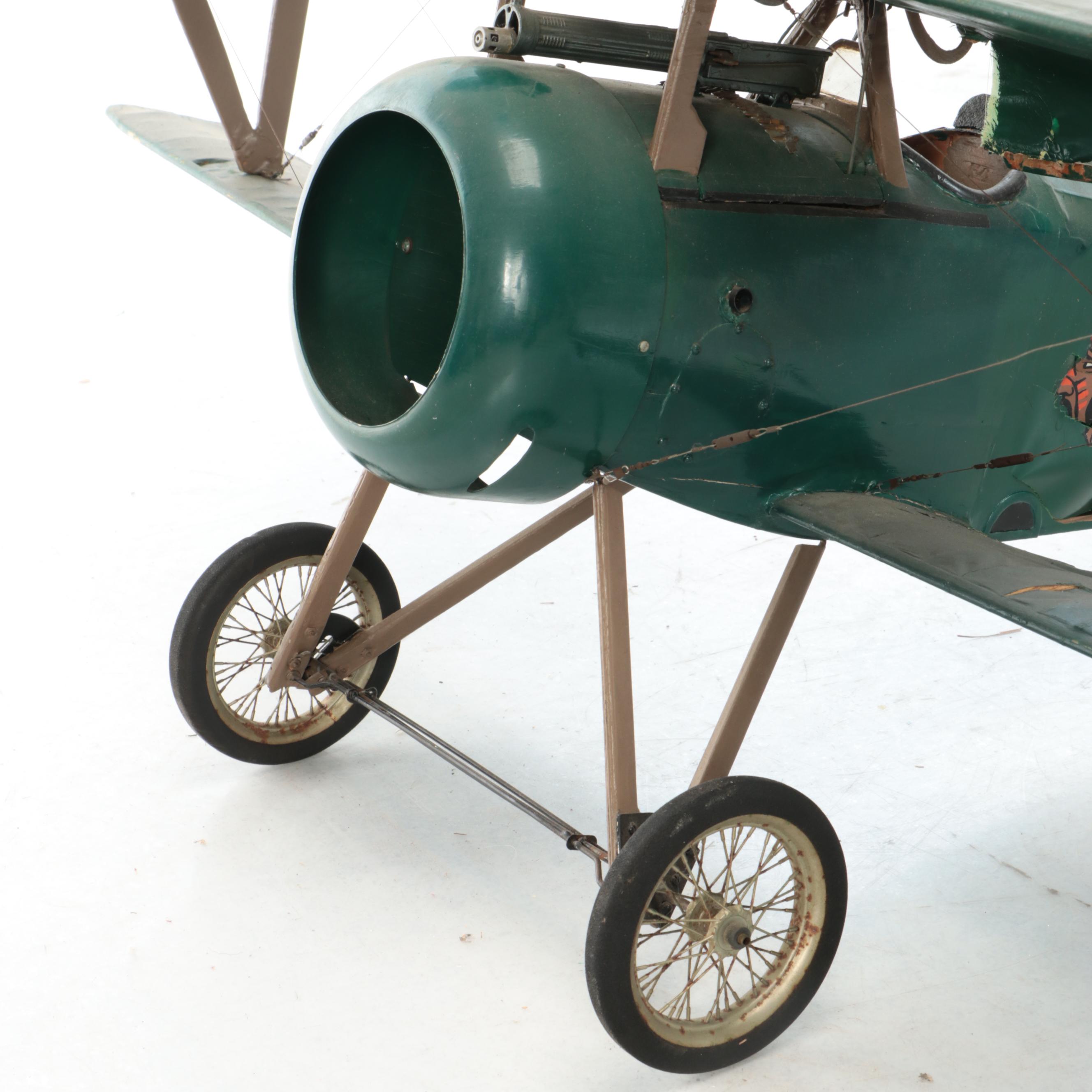 Vintage Paper and Wood World War I Model Airplane