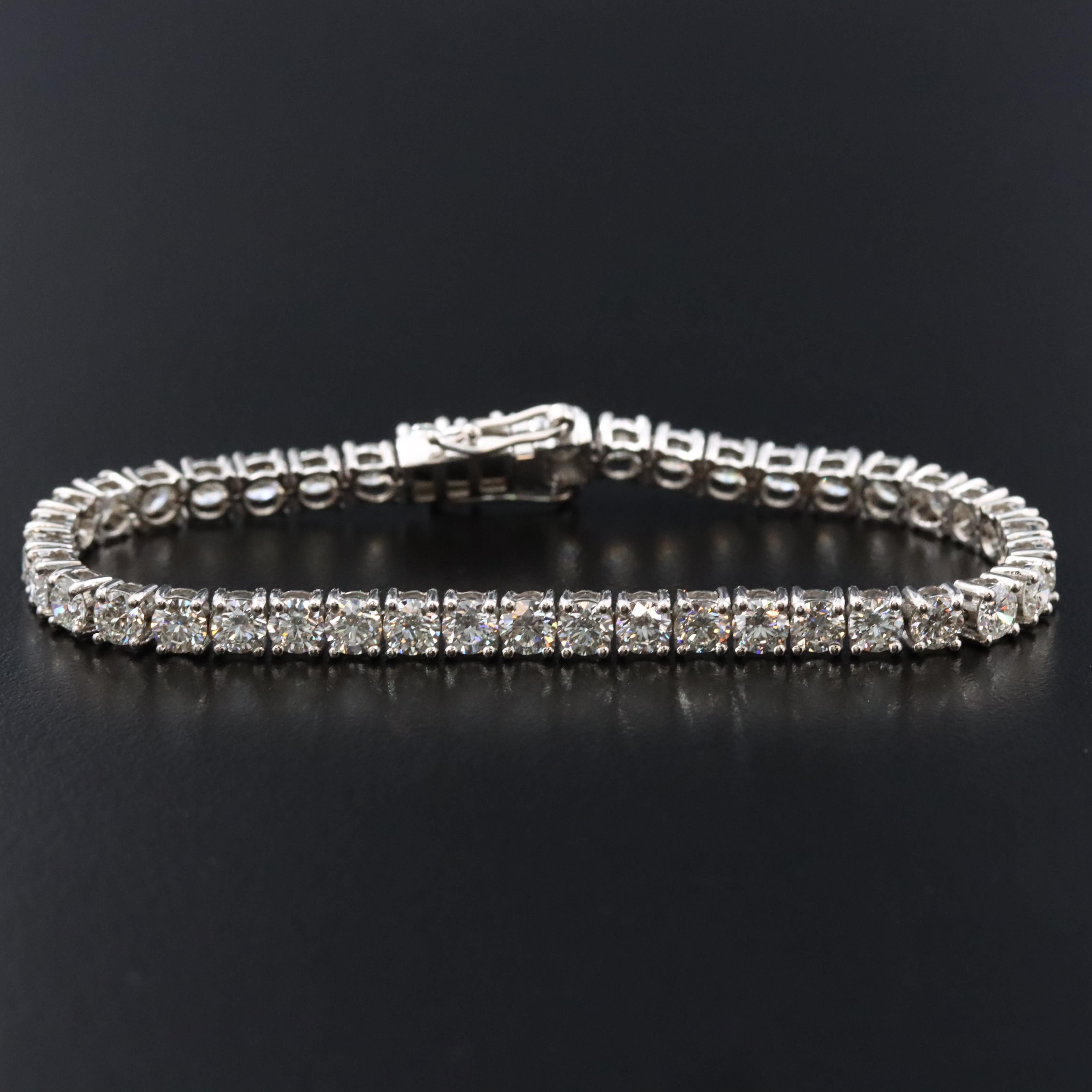 Platinum 7.60 CTW Diamond Line Bracelet with GIA Report