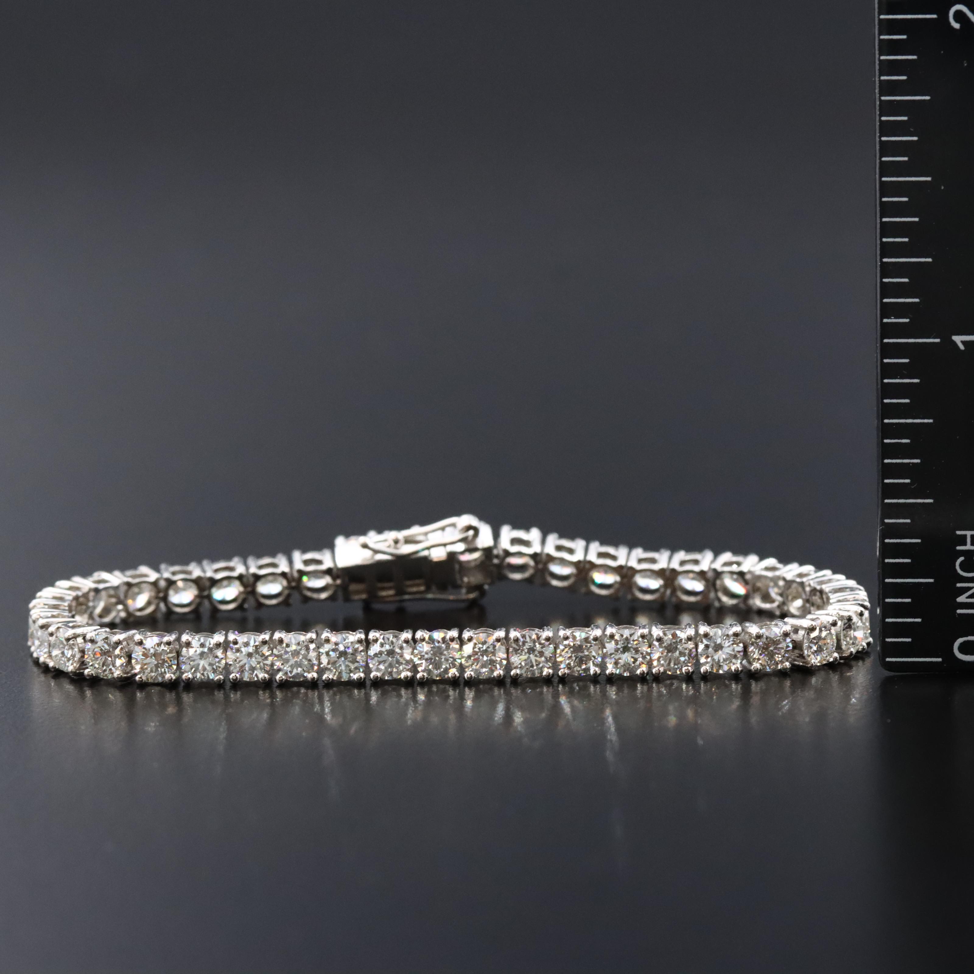 Platinum 7.60 CTW Diamond Line Bracelet with GIA Report