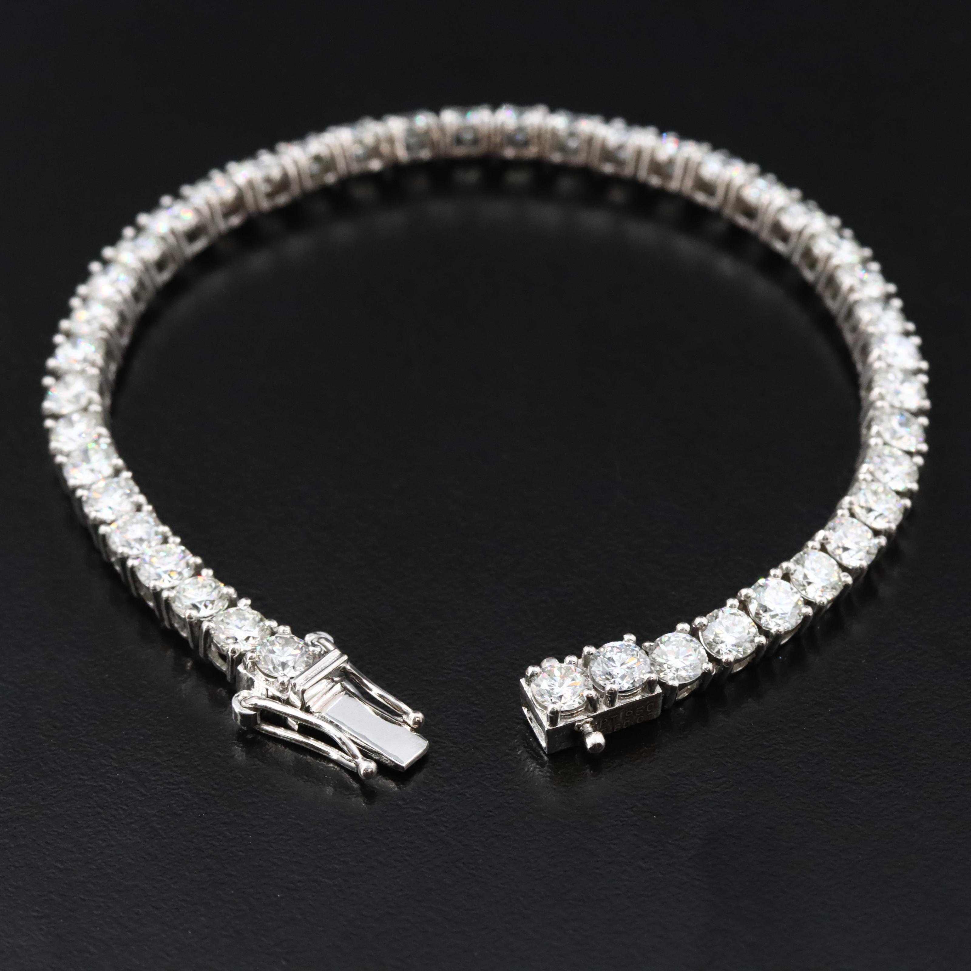 Platinum 7.60 CTW Diamond Line Bracelet with GIA Report