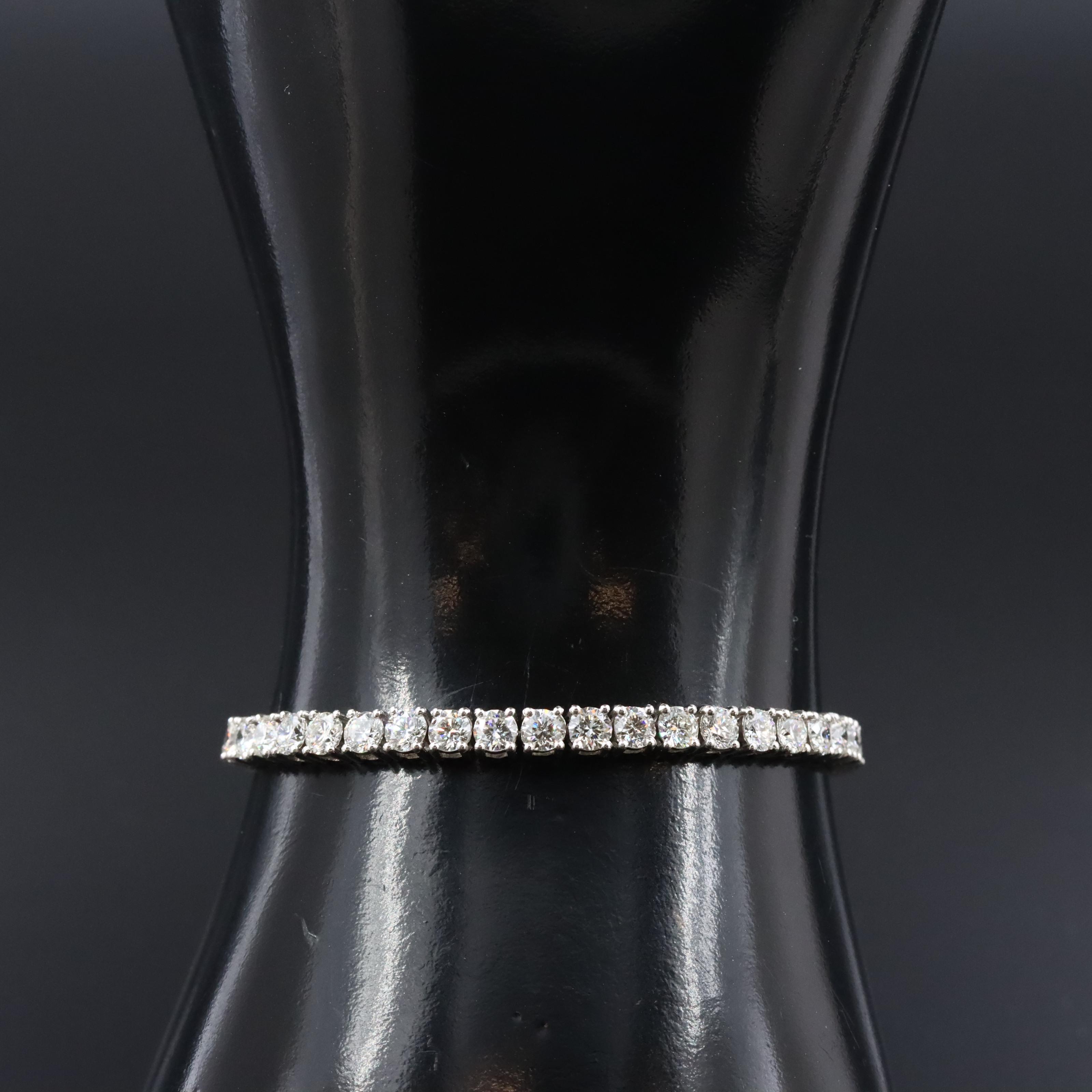 Platinum 7.60 CTW Diamond Line Bracelet with GIA Report