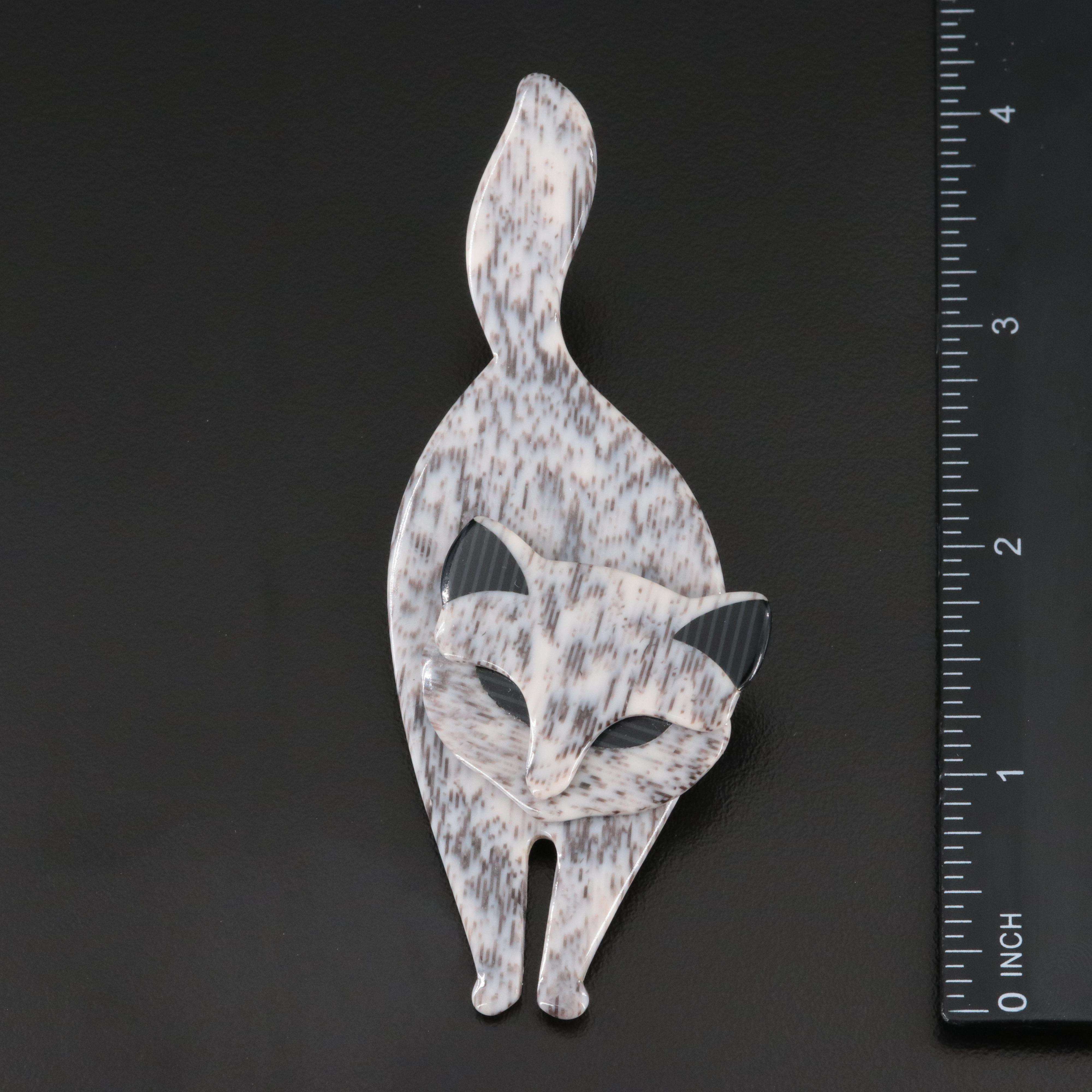 Lea Stein Cat, Rooster and Kite Resin Brooches